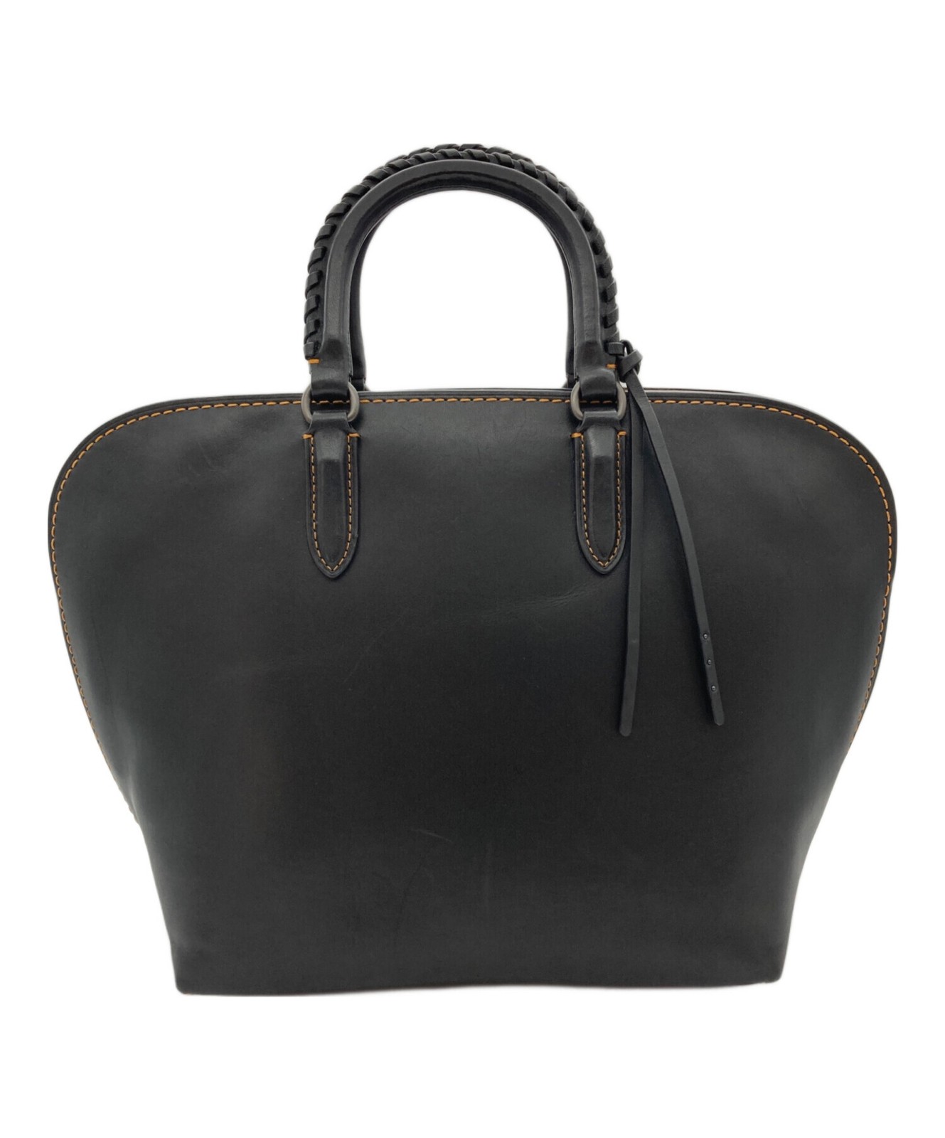 COACH Dakotah Satchel 59983 Whipstitch Handle 25×28 Black Used Women’s Bag