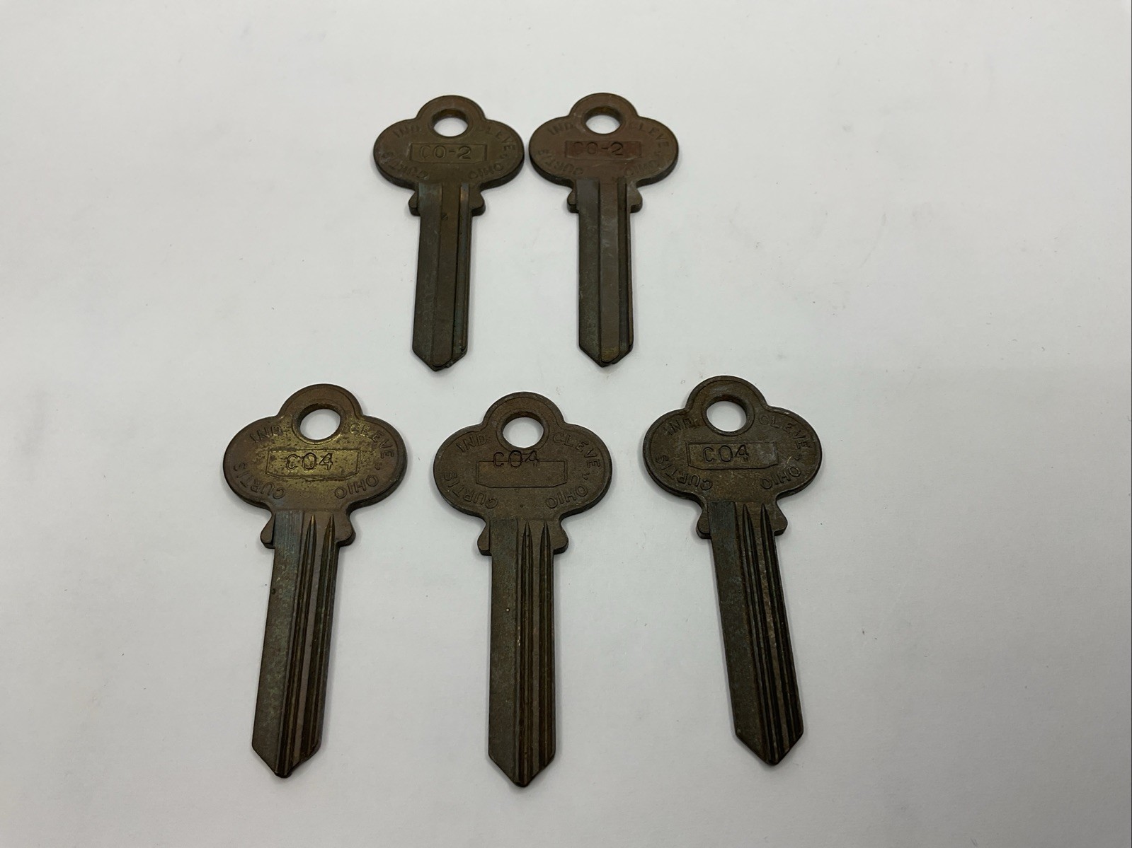 Curtis Industries NOS Key Blank Lot Of 5 Uncut C02 C04 Brass CK8 A