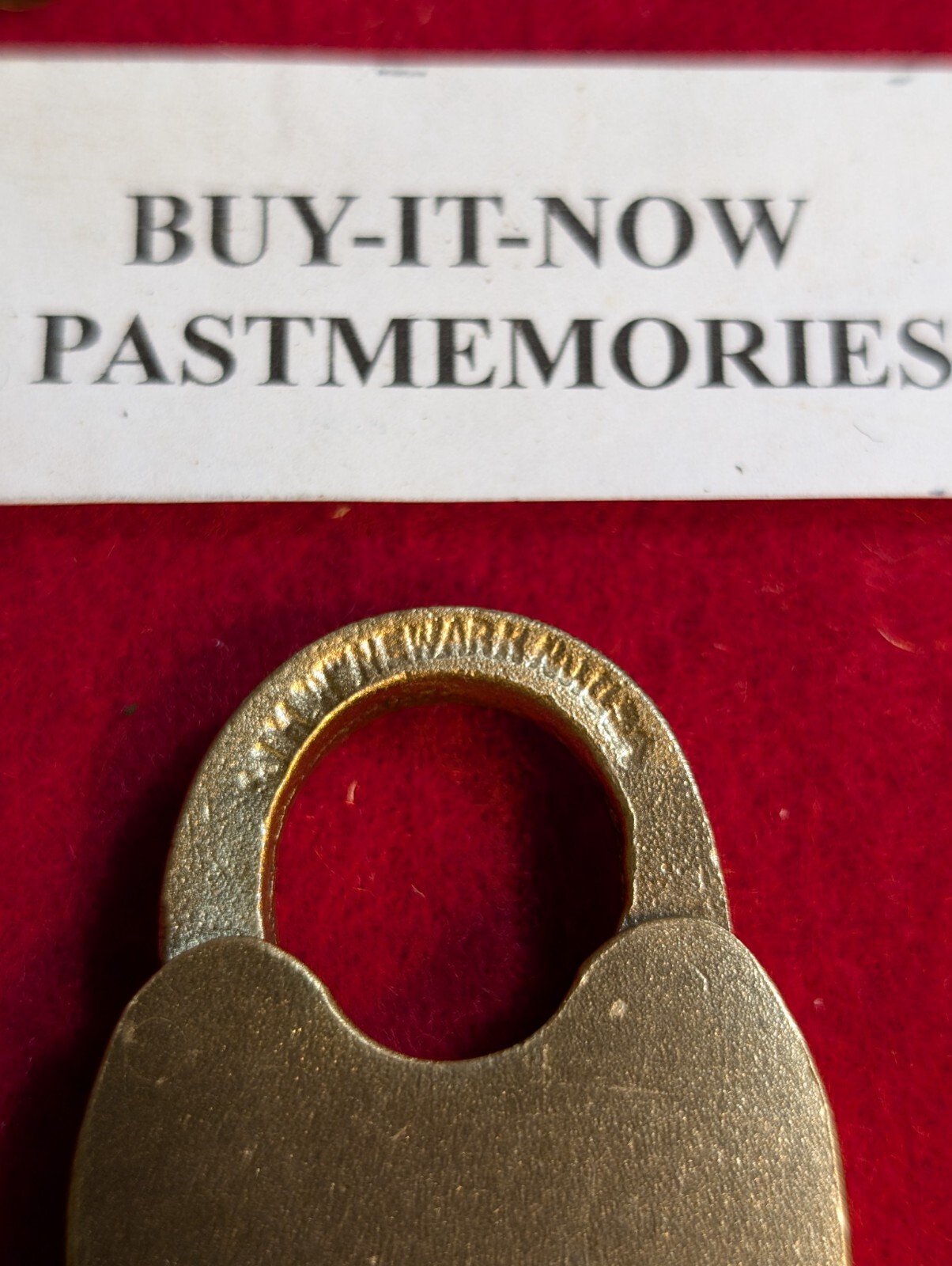 1870’s CLIMAX BRASS OVAL PADLOCK w/ KEY, OLD VINTAGE ANTIQUE LOCK LOT #118