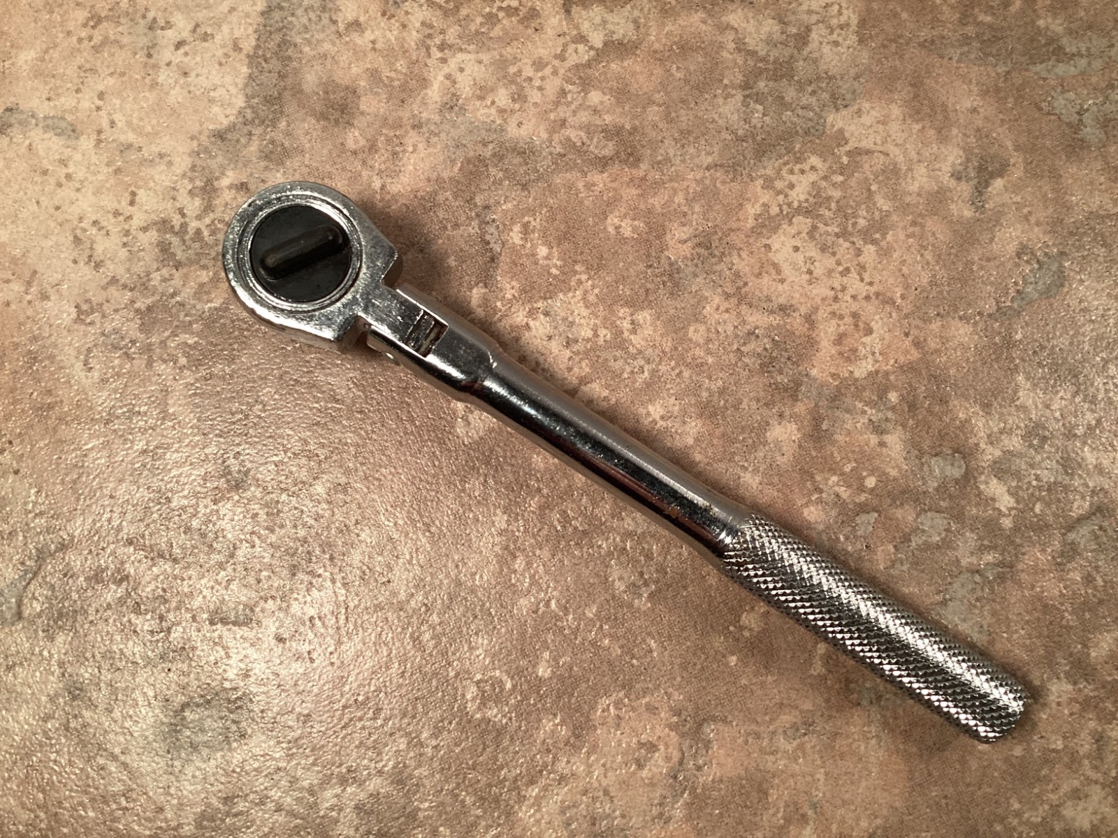 Vintage Flex Head Ratchet 1/4″ Drive NOS Forged Steel Reversible Knurled Handle