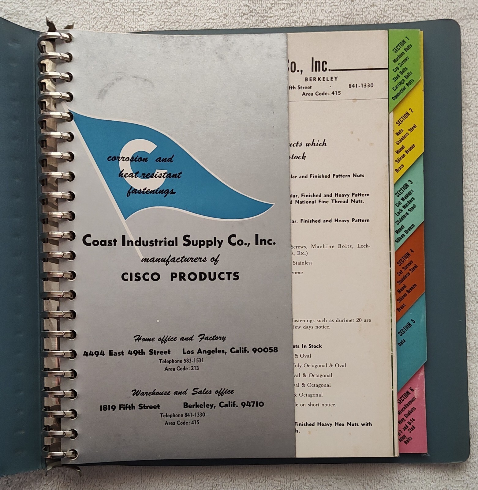 Vtg ca 1965 Cisco Products Hardware Catalog Price Book Coast Industrial Supply