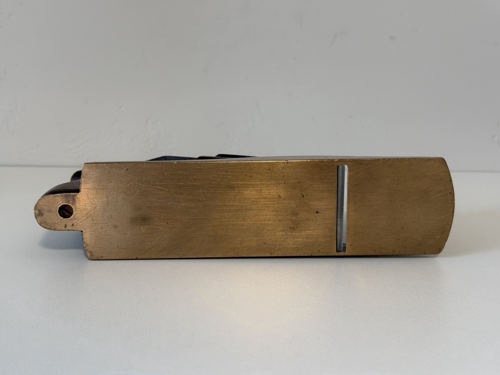 Vintage GTL Solid Brass Adjustable Smooth Hand Plane w/Stanley SW Blade