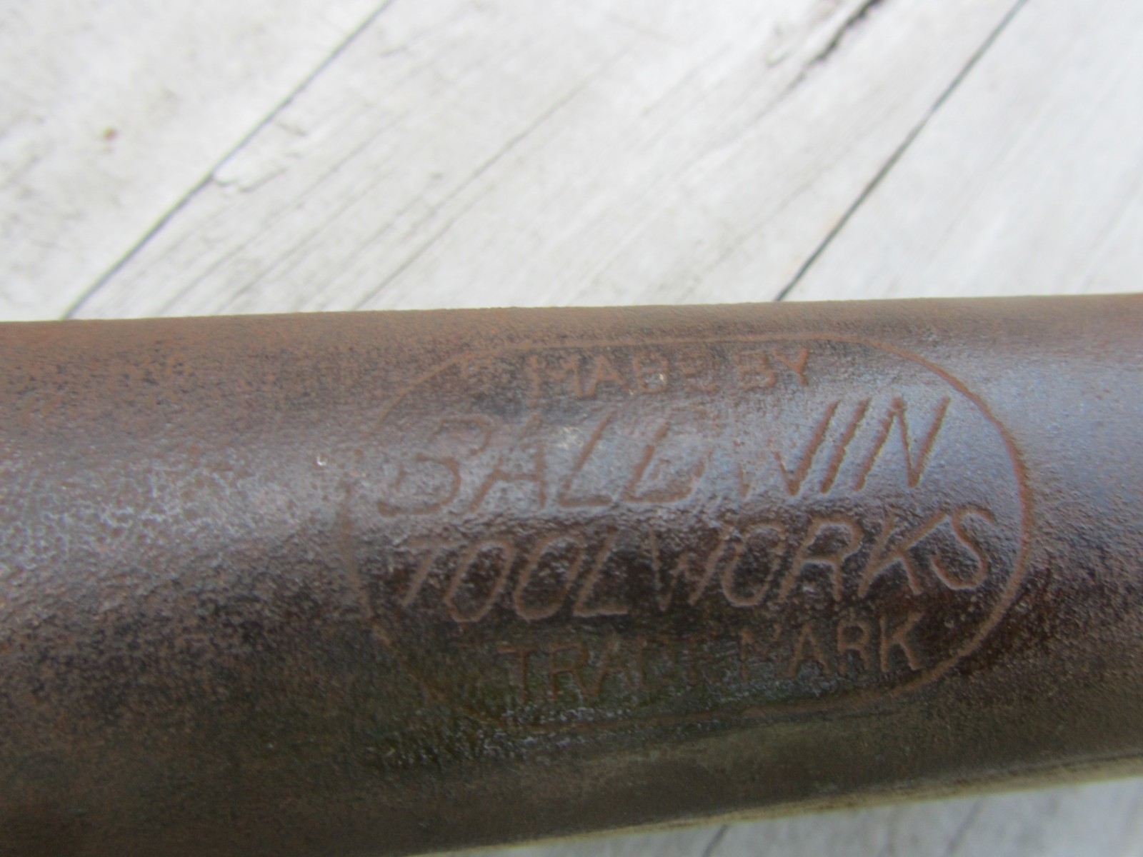Vintage Baldwin Tool Works Scraper straight edge good handle 55 in total length