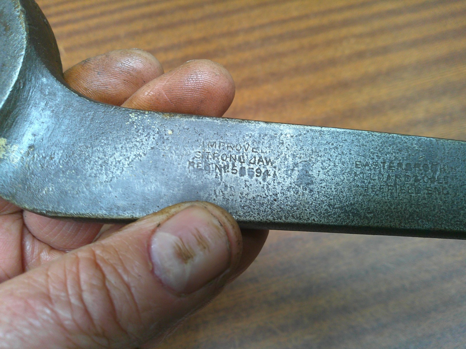Large EASTERBROOK ALLCARD & CO Cranked Adjustable 12” Wrench Spanner – No 5.