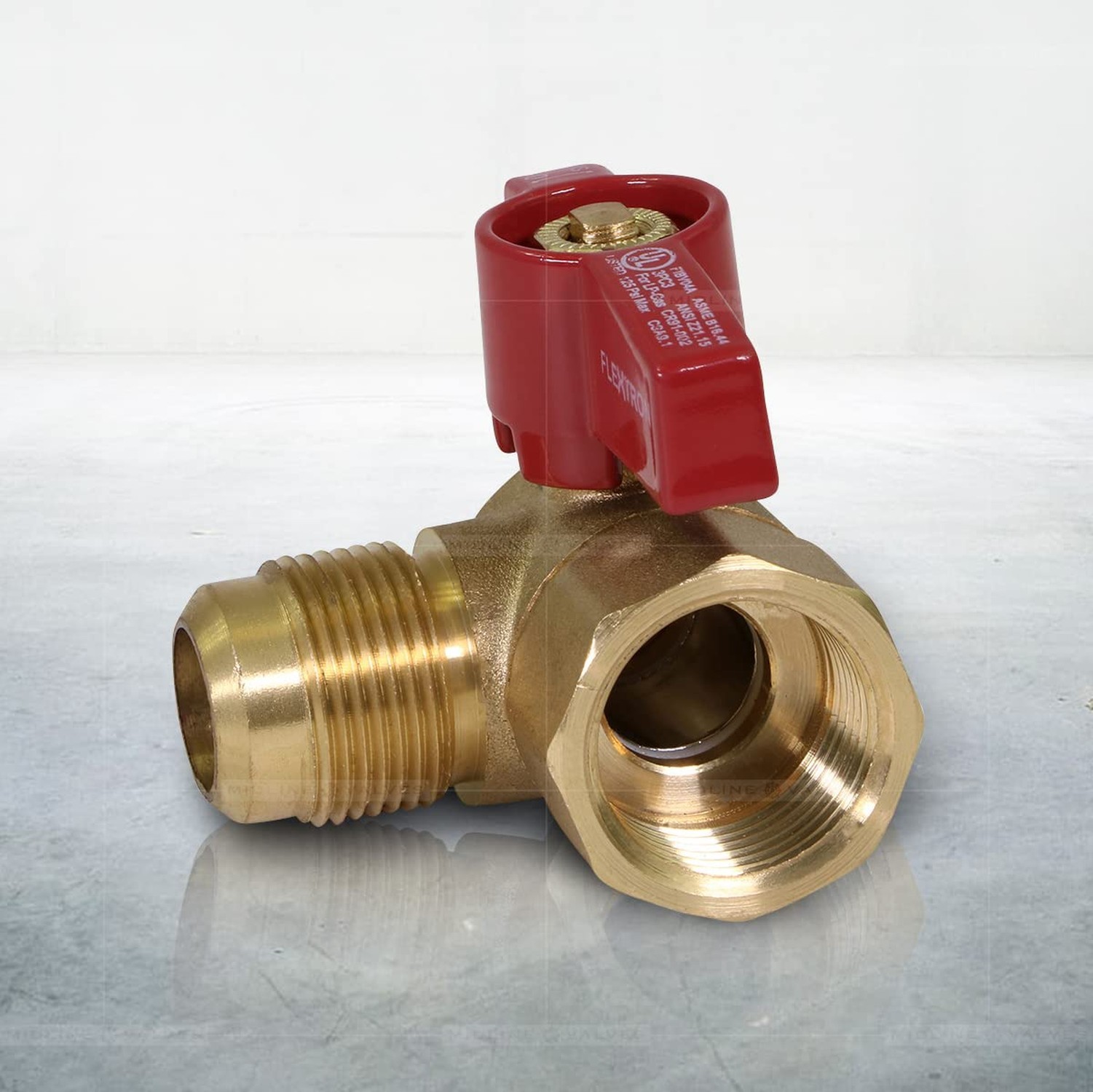 Midline Valve GASLxFA3812-5 Angle Gas Ball Valve with 3/8 in. x 1/2 in. Flare…