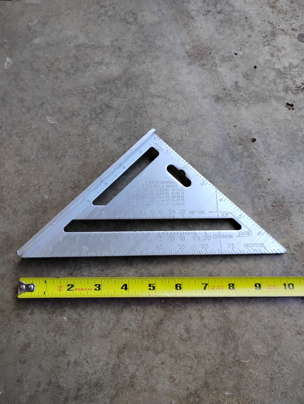 Vintage CRAFTSMAN USA heavy duty 7″ Aluminum RAFTER SQUARE 39600 Carpentry