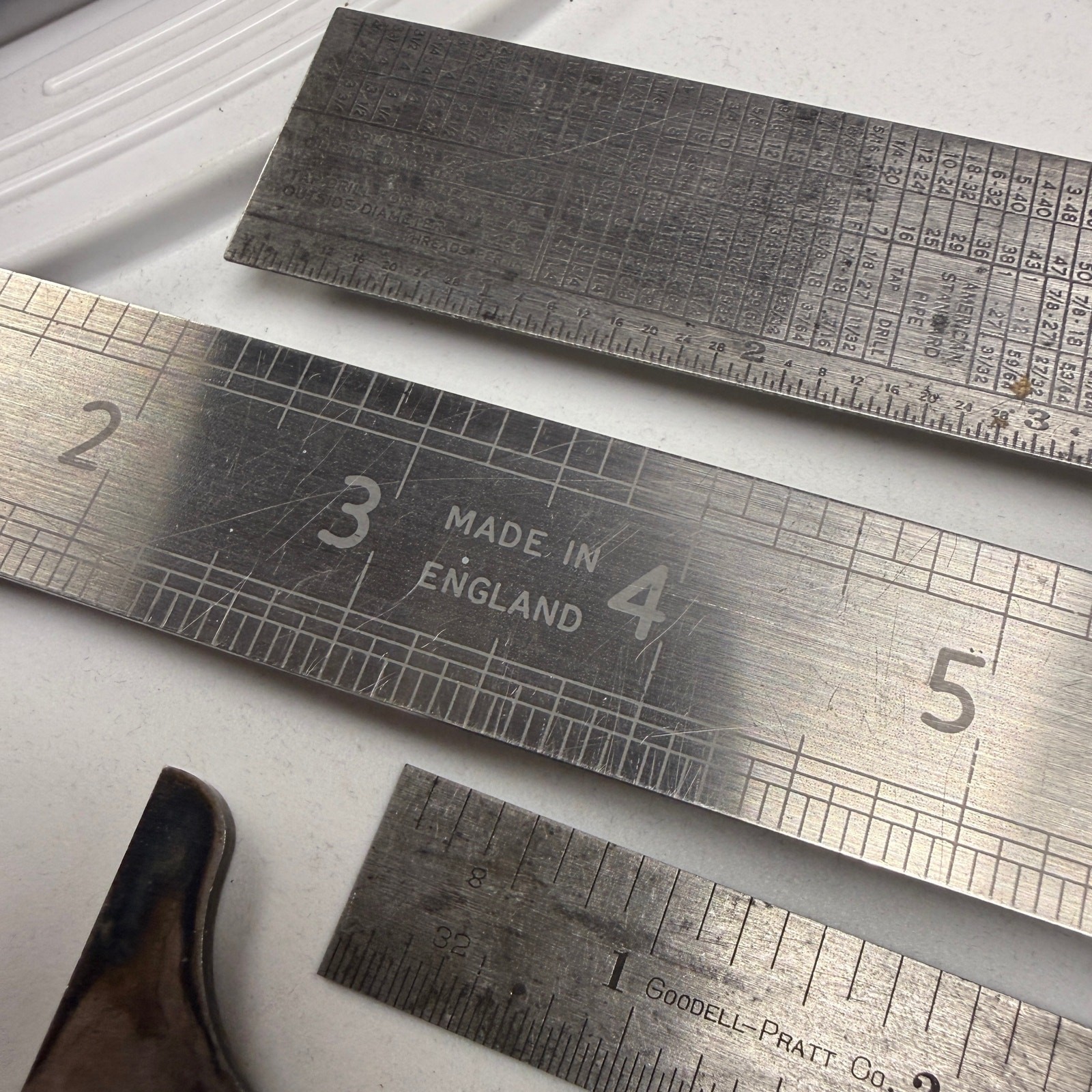 Lot of 8 Vintage Machinist Rulers Starrett Cincinnati General Tempered Steel