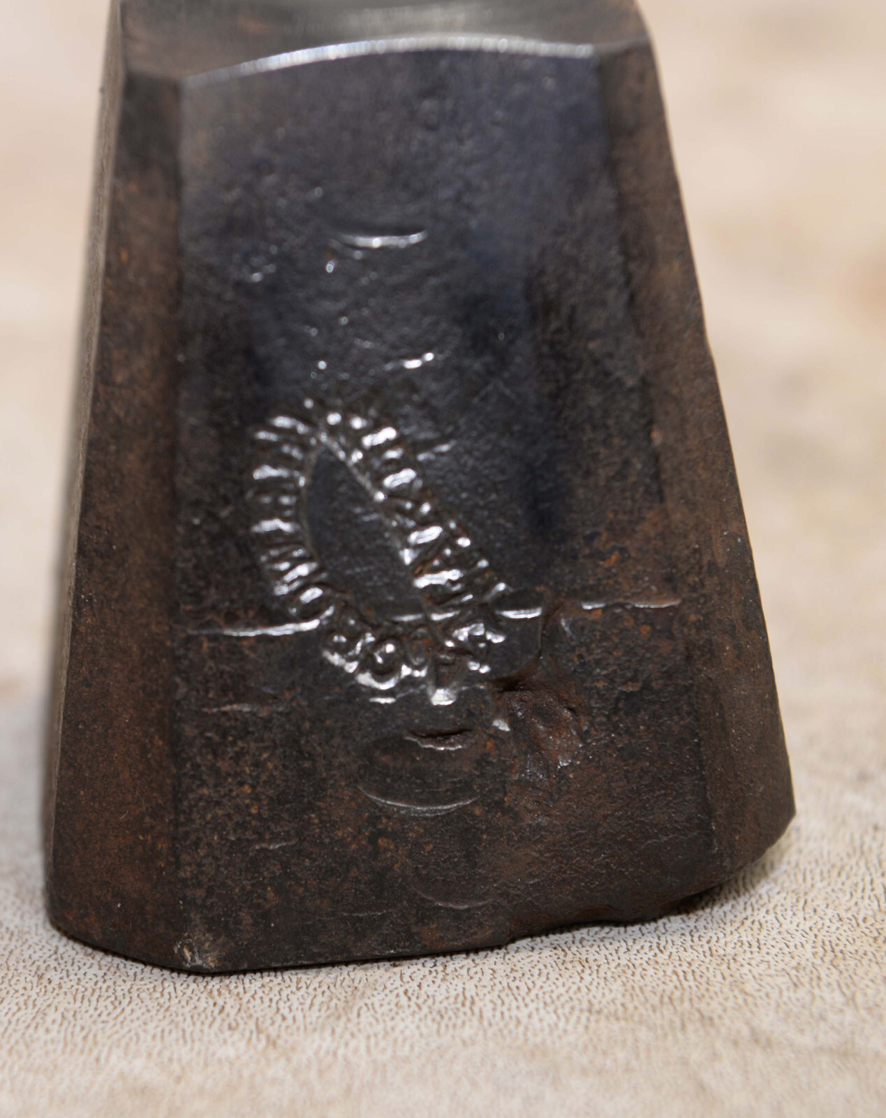 ACB metal maker antique horse shoe metal die stamp Athea collectible anvil logo