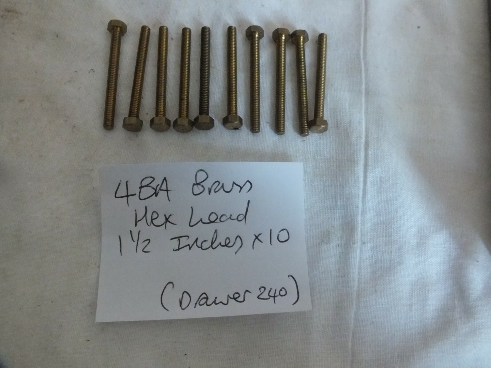 4 BA BRASS HEX HEAD BOLTS – 1 1/2 INCH X 10 – FREEPOST