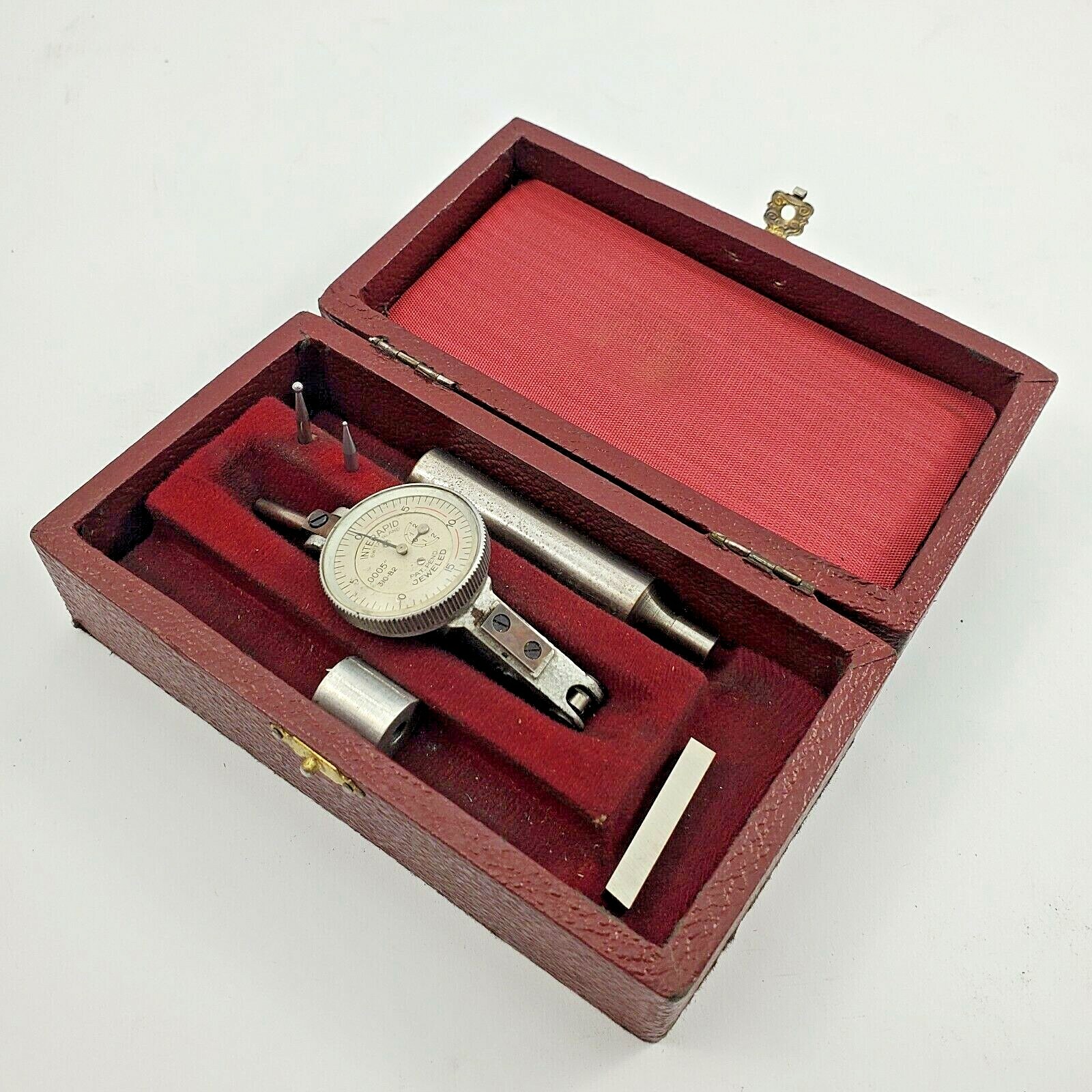Vintage Machine Tooling Interapid Horizontal Dial Indicator Surface Gauge Boxed