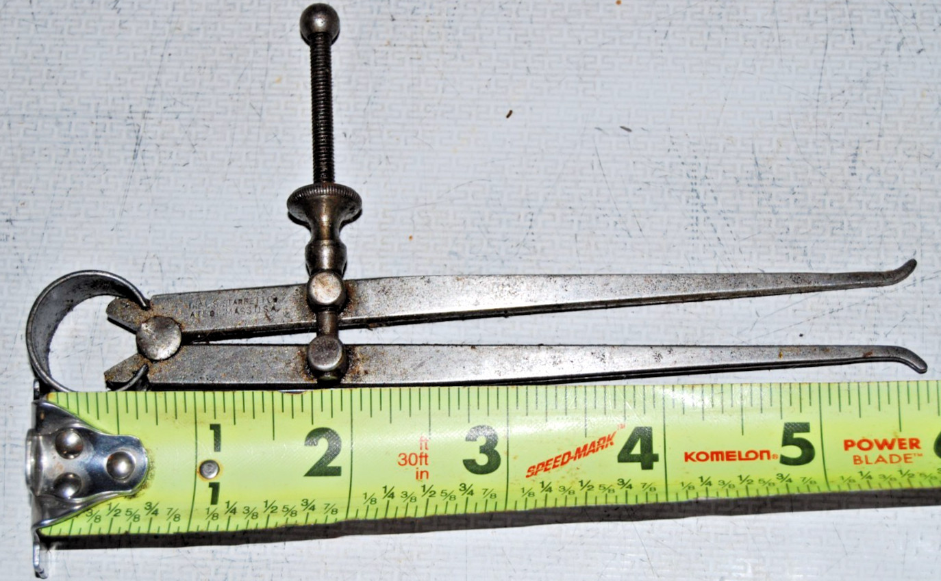 Vintage Starrett & Athol Machine Co. Machinist Tool Lot 6″ & 4″ Calipers/Divider