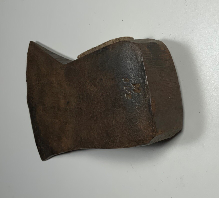 Vintage single bit axe head 3 1/2 pounds marked M for Mann 8”X 4 1/2″