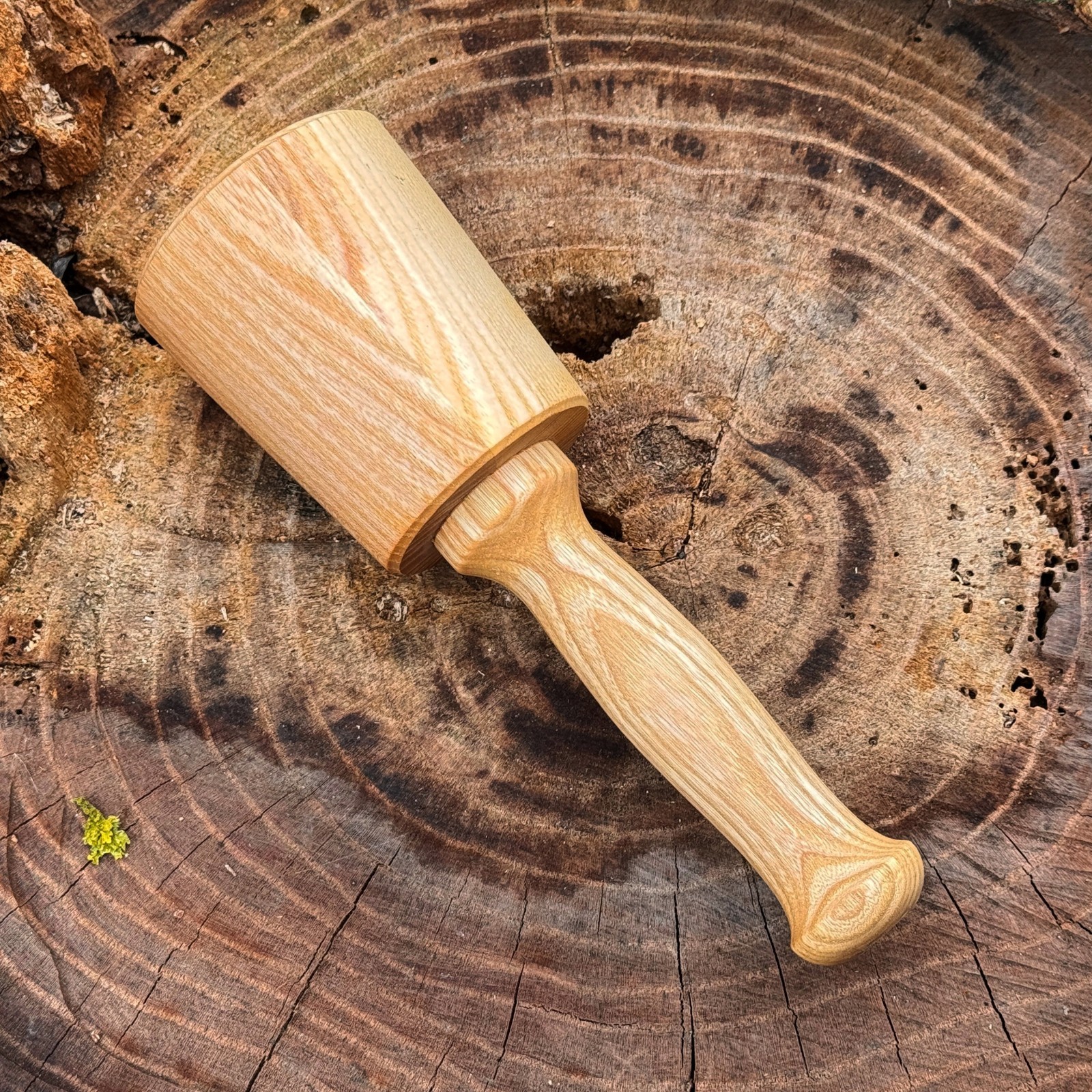 Wooden Mallet 8.27in Ash Wood Hammer for Chisels Carving Woodworking 2.95in Head