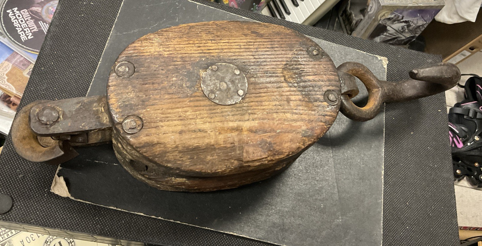 Boston Lockport Block & Tackle Antique Folk Art Beach House Sail Boat Cape Cod