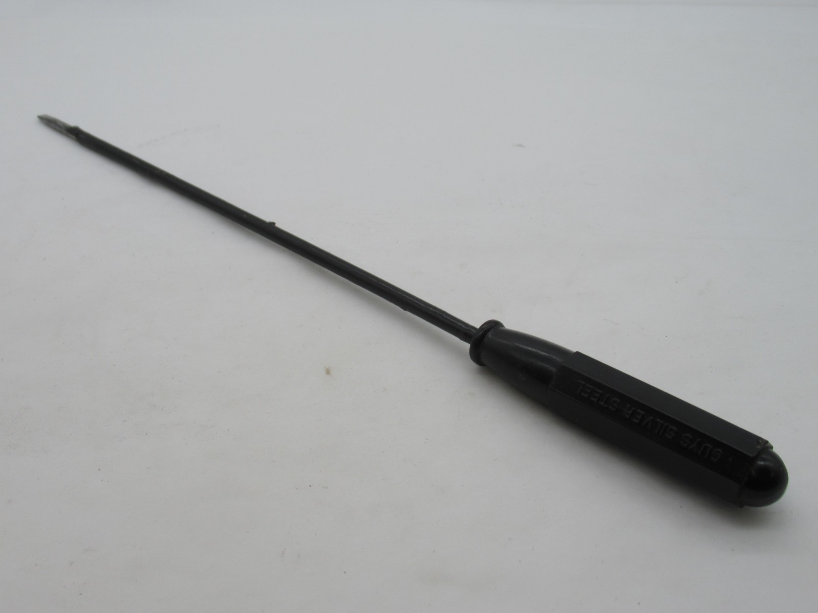 Stunning Vintage 14″ Guys Silver Steel Long Reach Electricians Screwdriver 3/16″