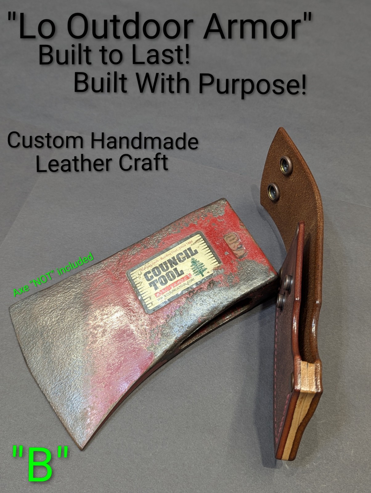 Council Tool 3.5lb Dayton Felling Ax Handmade Leather Axe Mask “Only” Read Descr