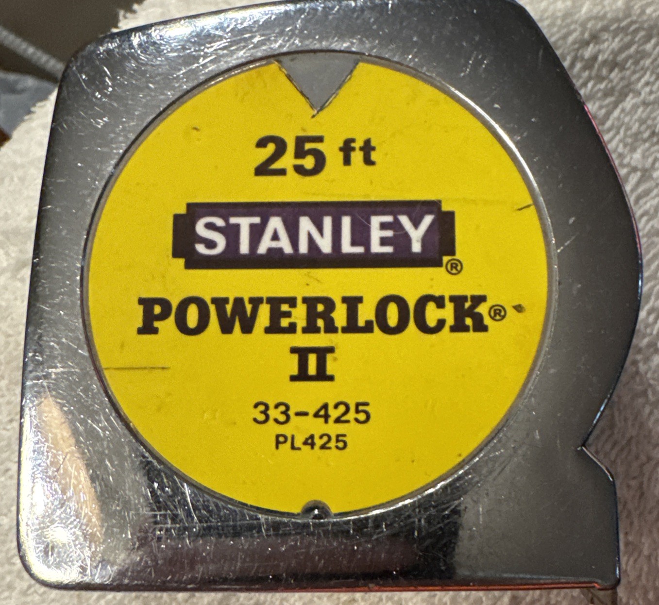 25’ 33-425 ad Stanley Powerlock II 25′ Tape Measure measuring rule vtg tool USA