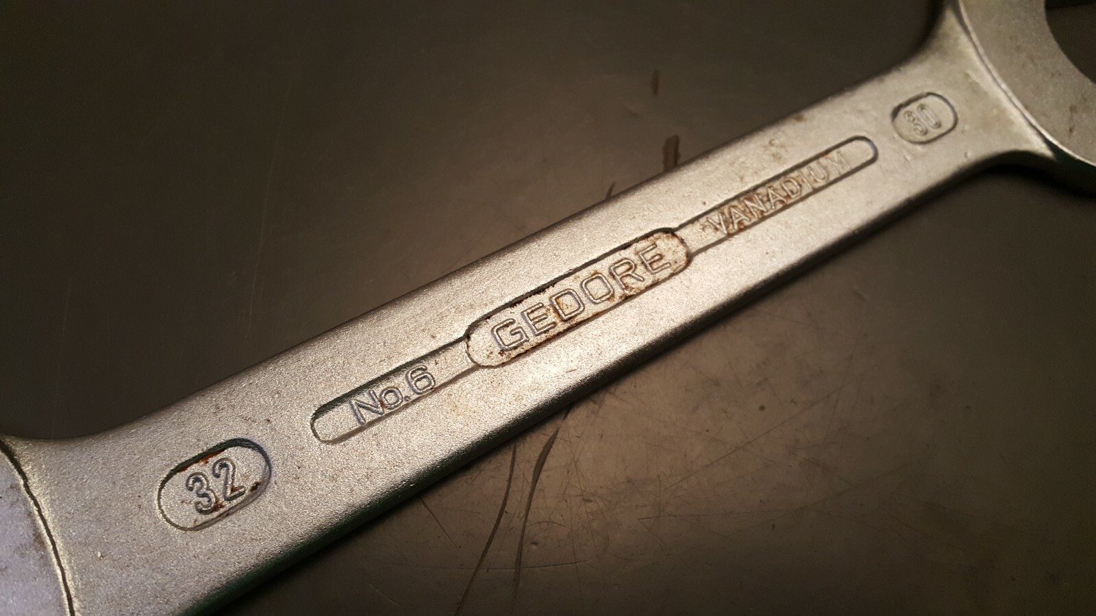 Vtg ​No. 6 ​​Gedore Wrench 30mm 32mm Open End Spanner 11.75″ L Made in Germany