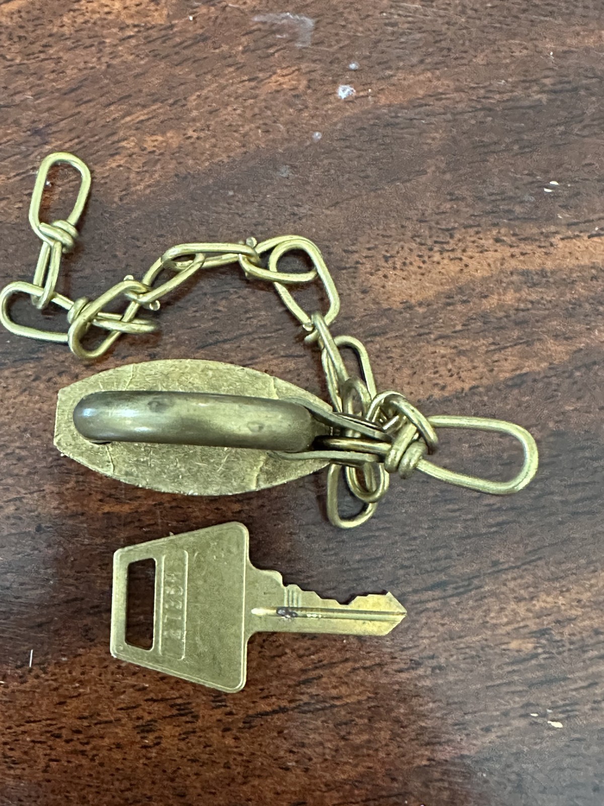 Vintage Padlock Military American Lock Co. Brass W/Chain & Keys Collectible