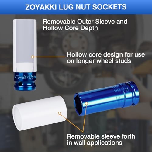 1/2″ Drive Wheel Protector Impact Socket,17 mm Lug Nut Socket,Thin Wall 17mm