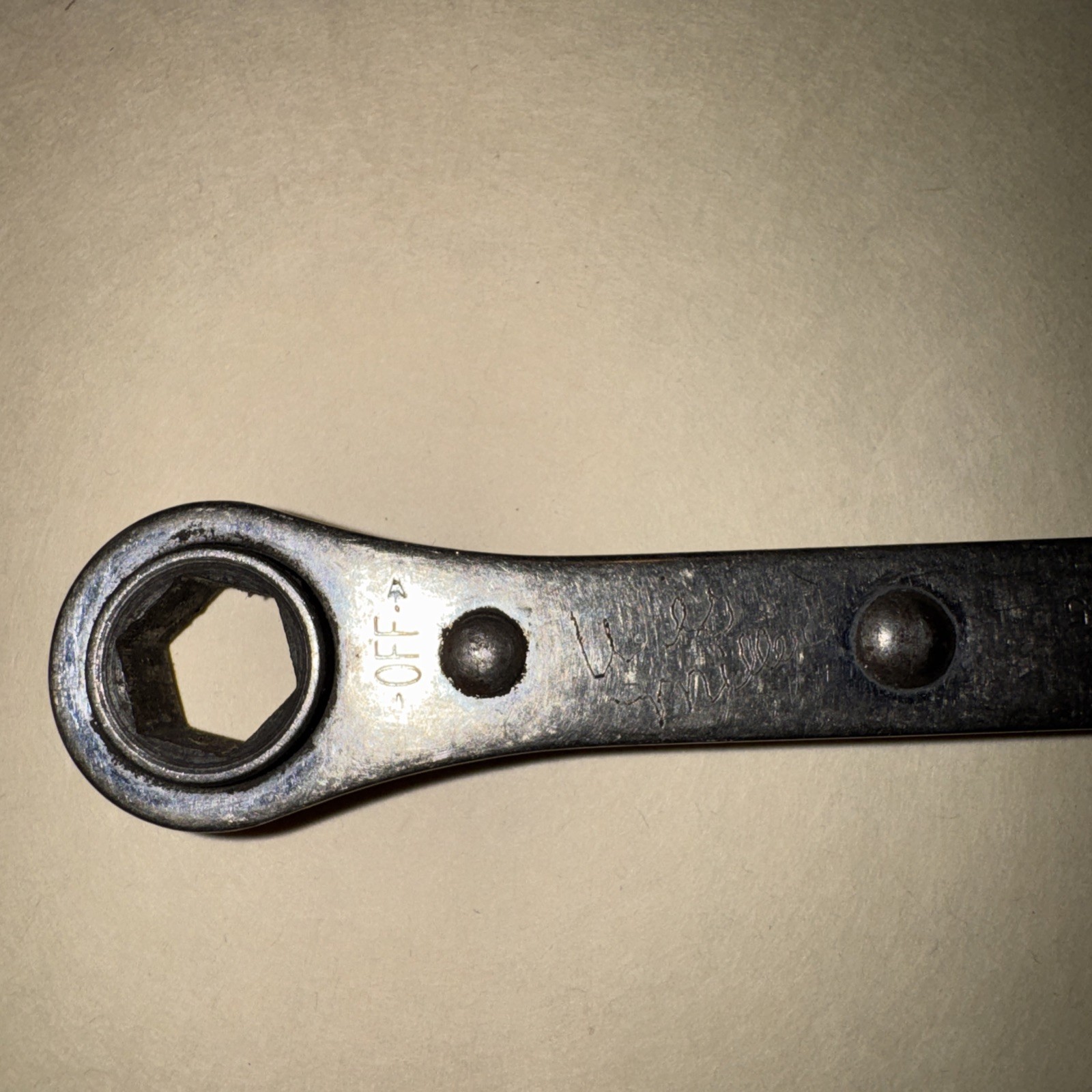 Powr Kraft 84-4738 Ratcheting 6pt. Box End Wrench 3/8 7/16 Montgomery USA Big