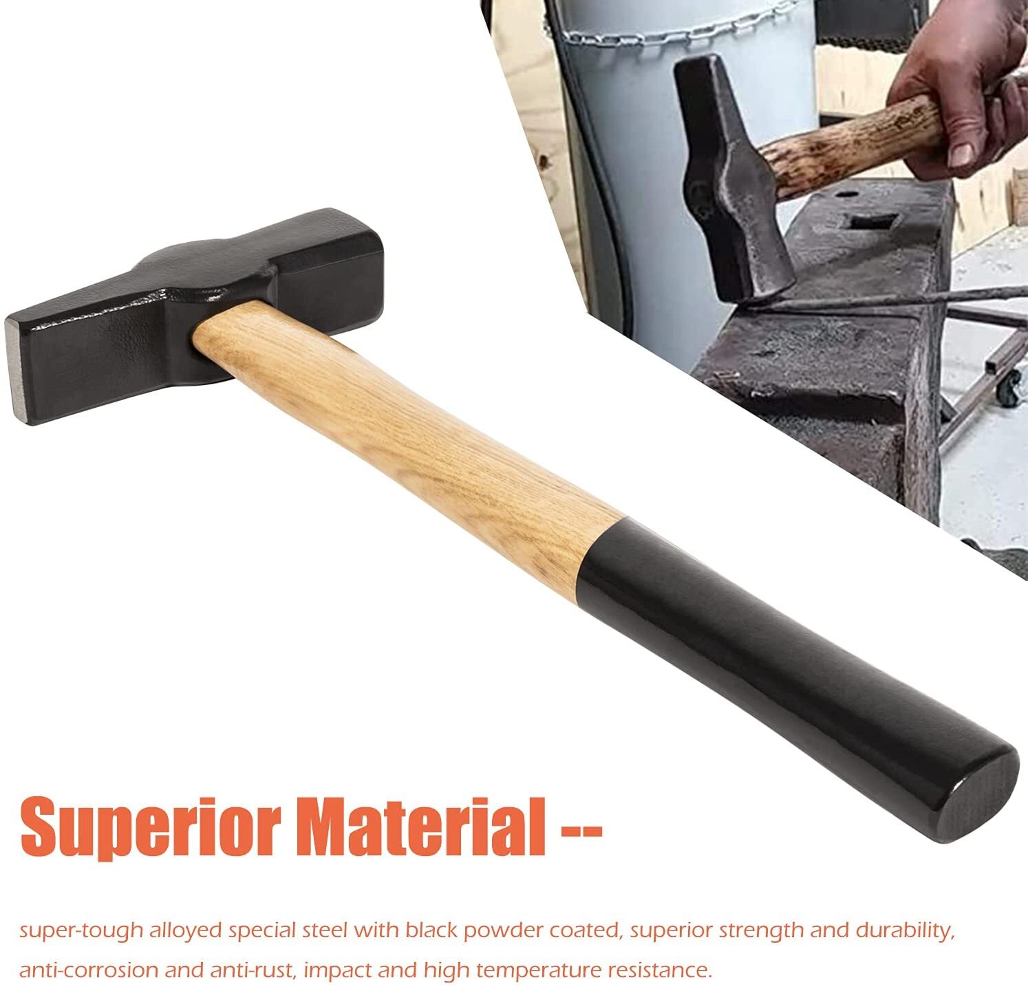 Blacksmiths’ Hammer for Knife Making Forge Tongs Vise Tools 0000811-1000