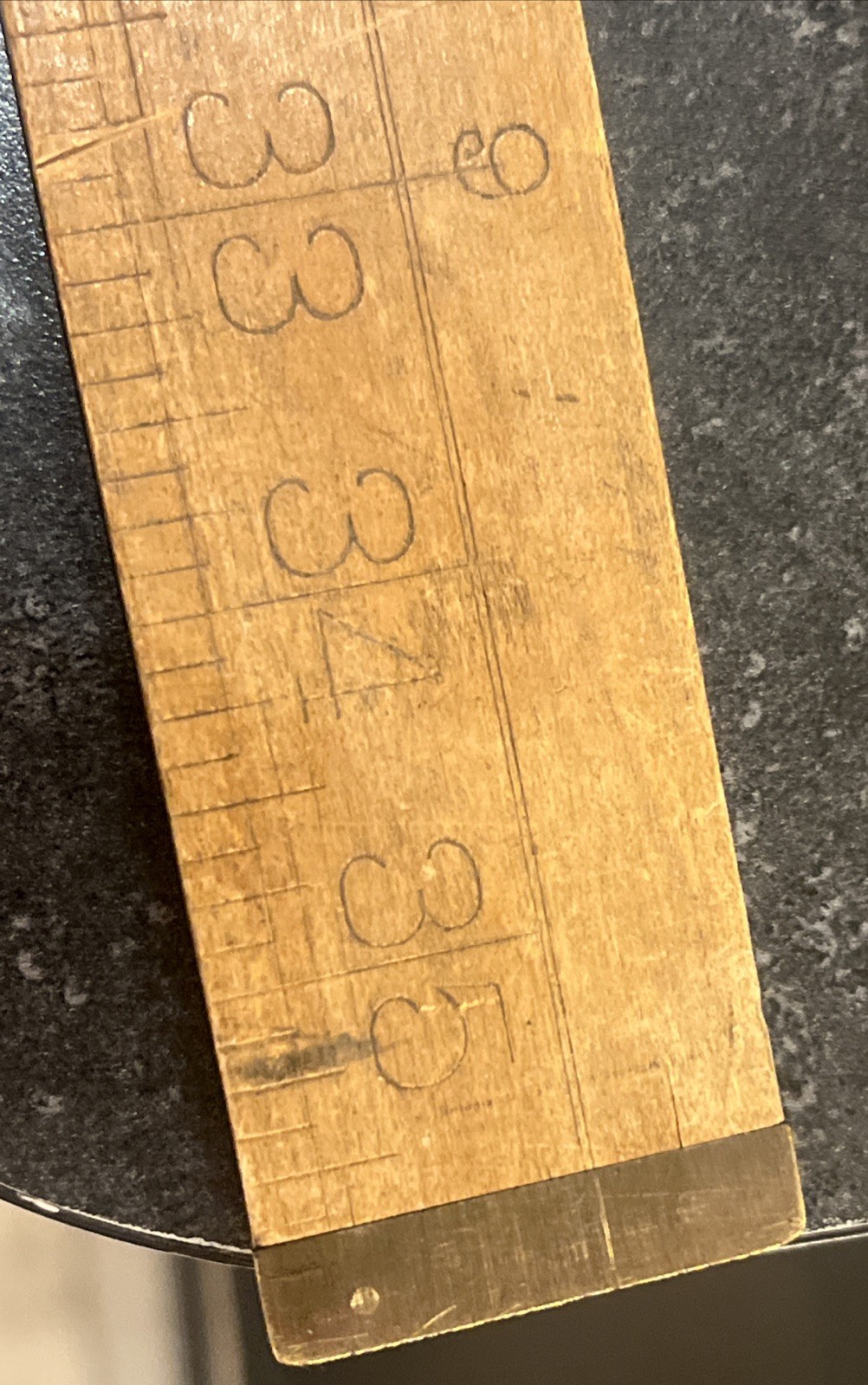 Rare LUFKIN #7135 – 3FT. (36”)WOOD W/BRASS ENDS – U.S.A.