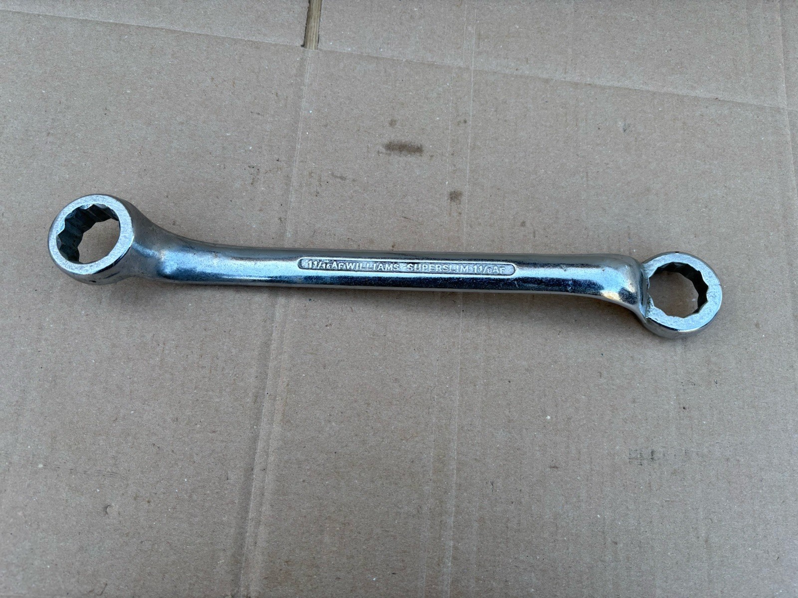 vintage Williams Superslim Large Ring Spanner, Sizes 1 1/6”AF And 1 1/8”AF