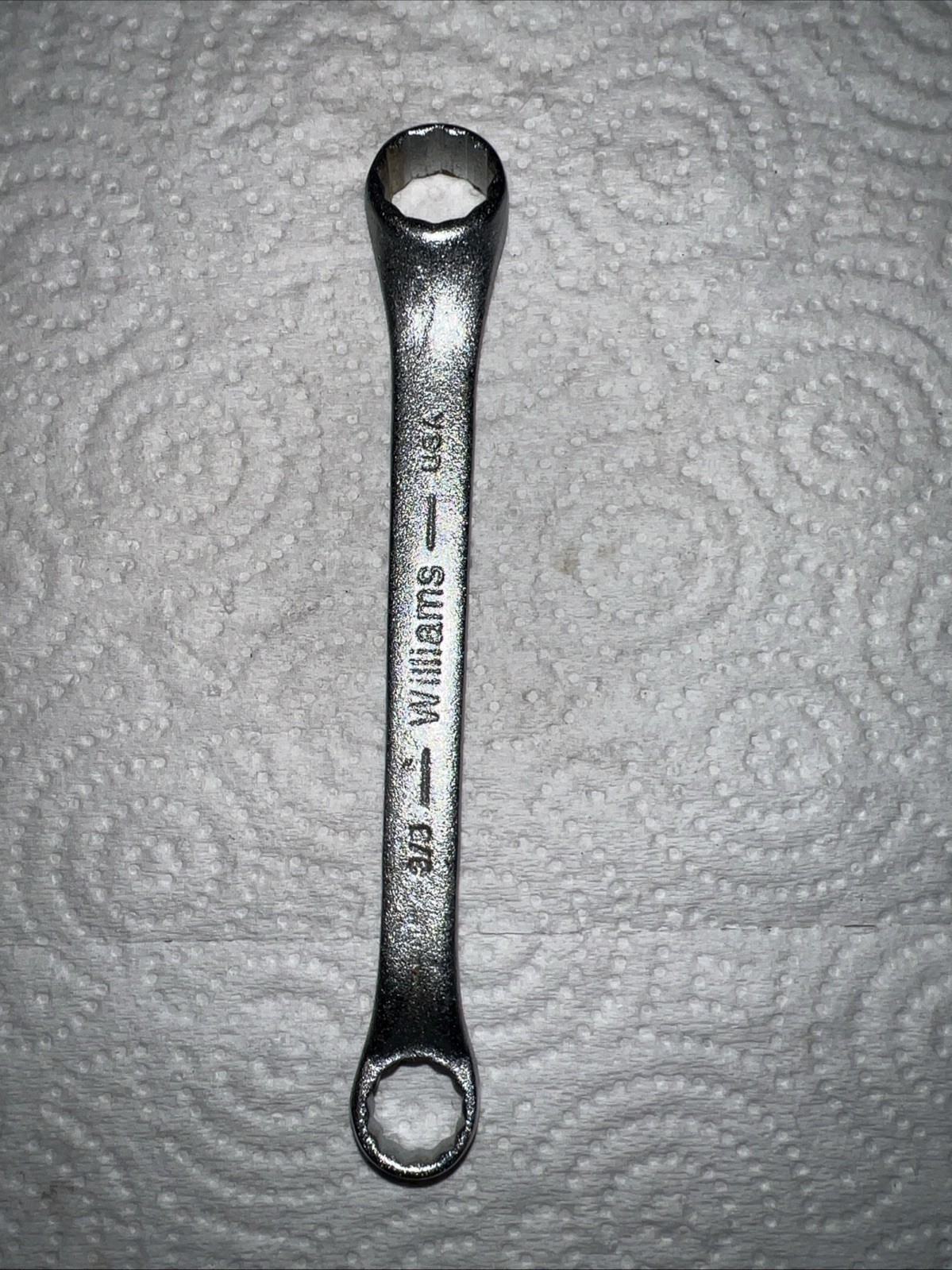 NOS Vintage Williams 9723 3/8 X 7/16 12p Offset Short Box Wrench