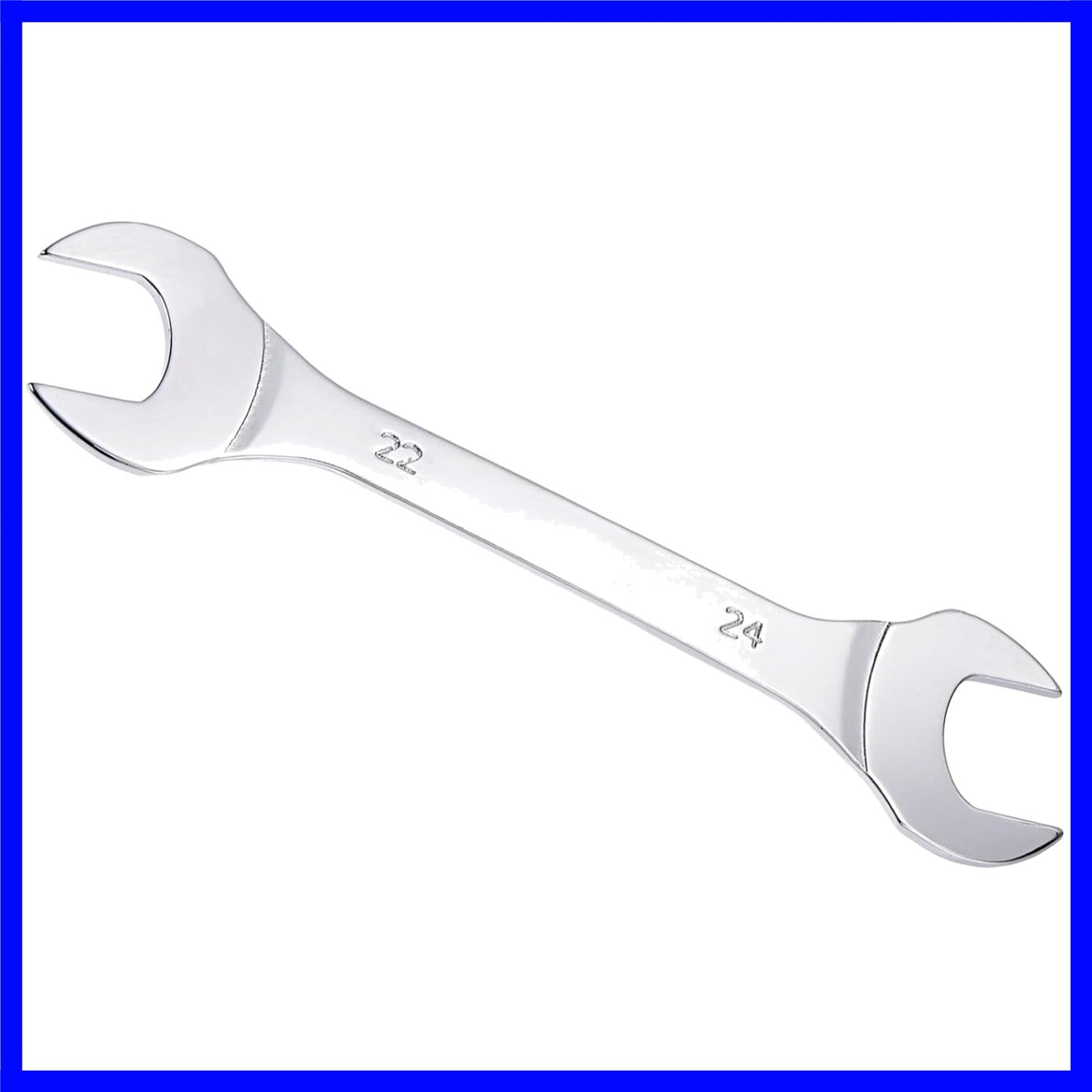 Versatile 22mm x 24mm Double-Ended Wrench – Polished High Carbon Steel Finish