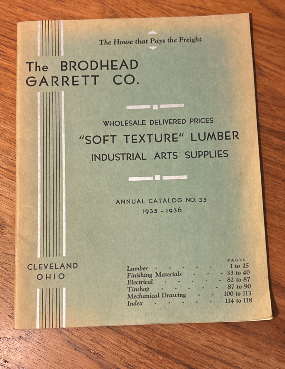 Collectible Brodhead-Garrett Co. 1935-36 Catalog No 35, Lumber and Supplies
