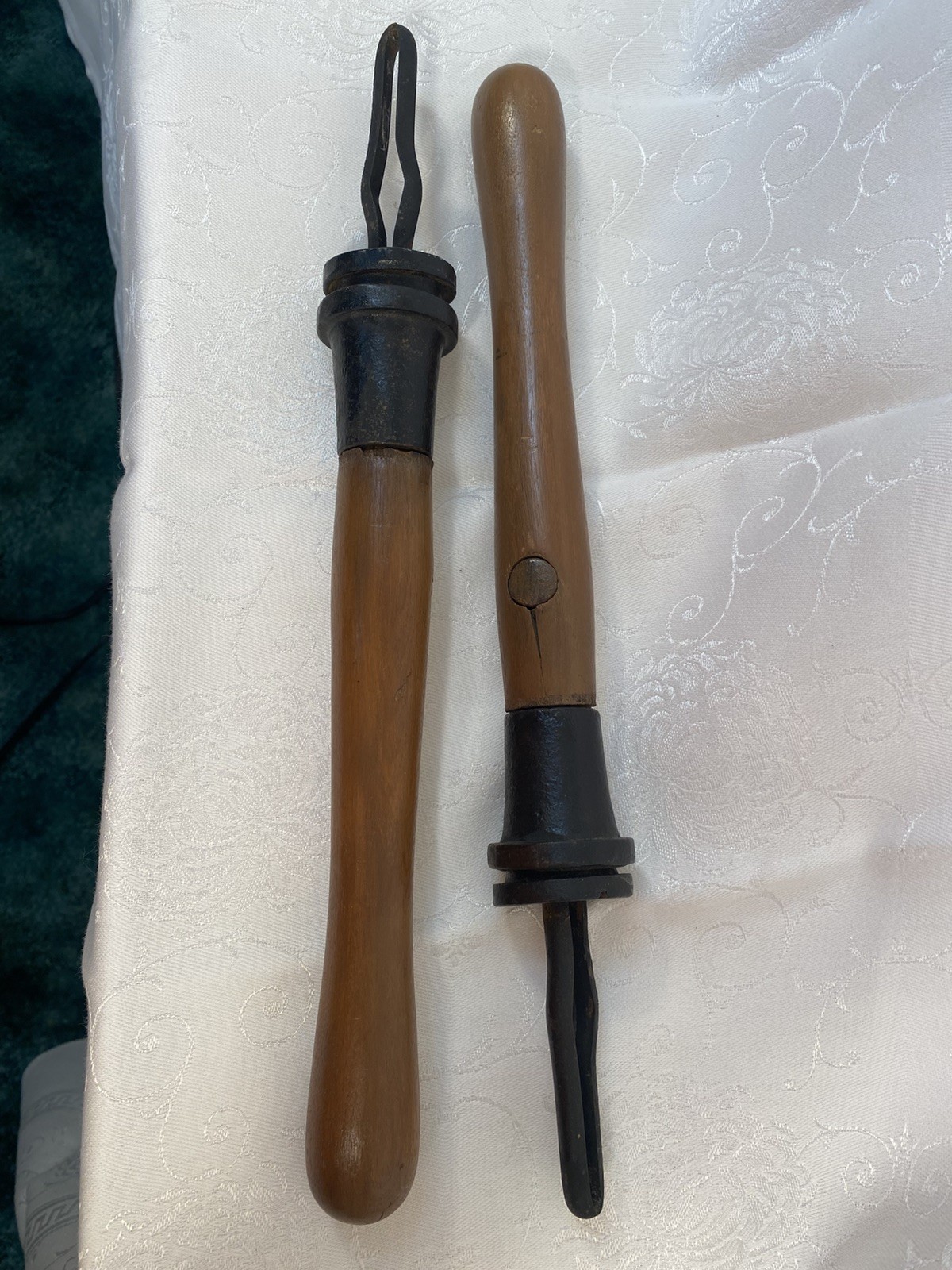 SET OF 2 OLD TWO MAN SAW HANDLES LUMBERJACK TOOL