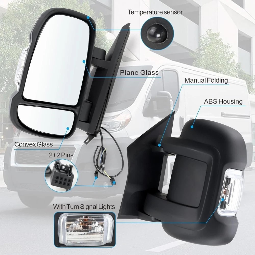 Left Driver Side Mirror Compatible with 2014-2025 Ram Promaster 1500/2500/3500 w