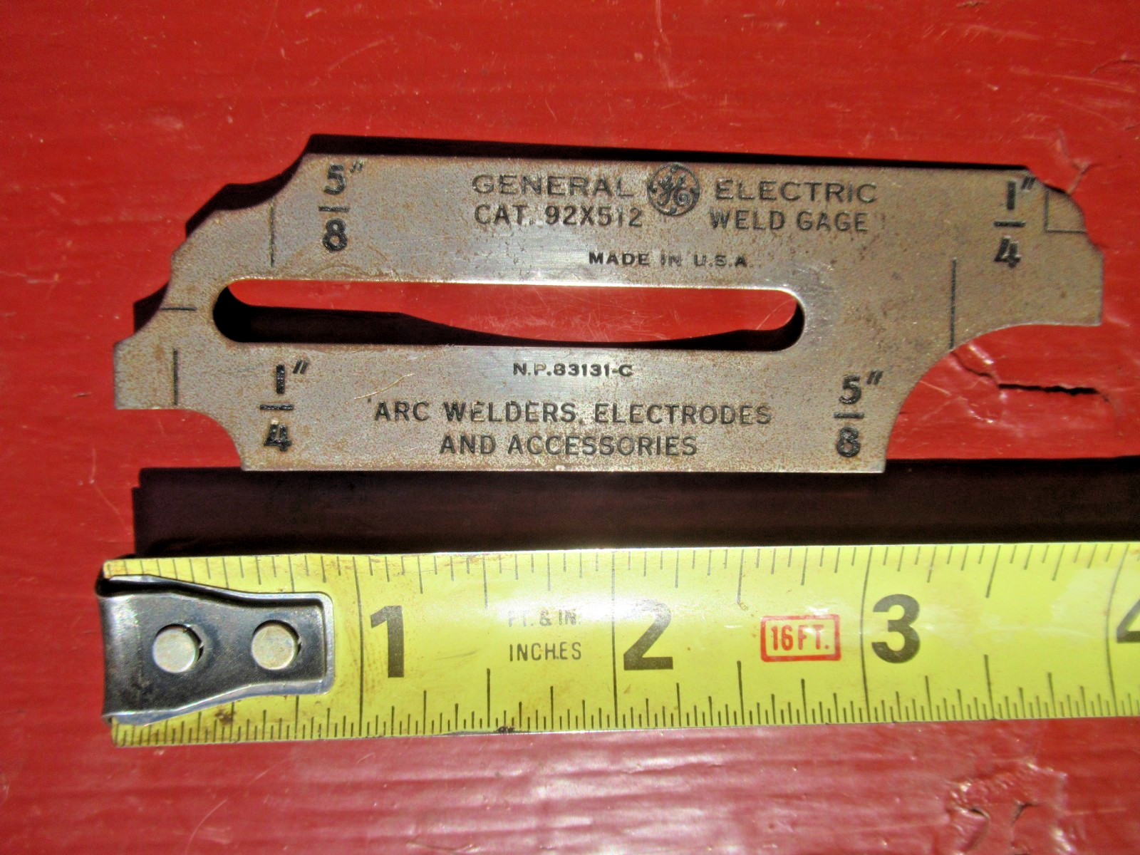3 pc. set of GE Weld Gages 92X512 General Electric Welding Gauge USA with Pouch