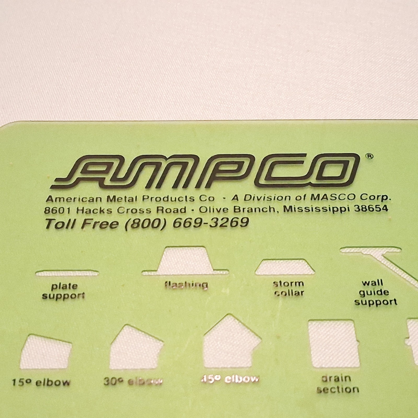 Vintage AMPCO RD9117 Stack Pipe Template 1/4″=1′ American Metal Products