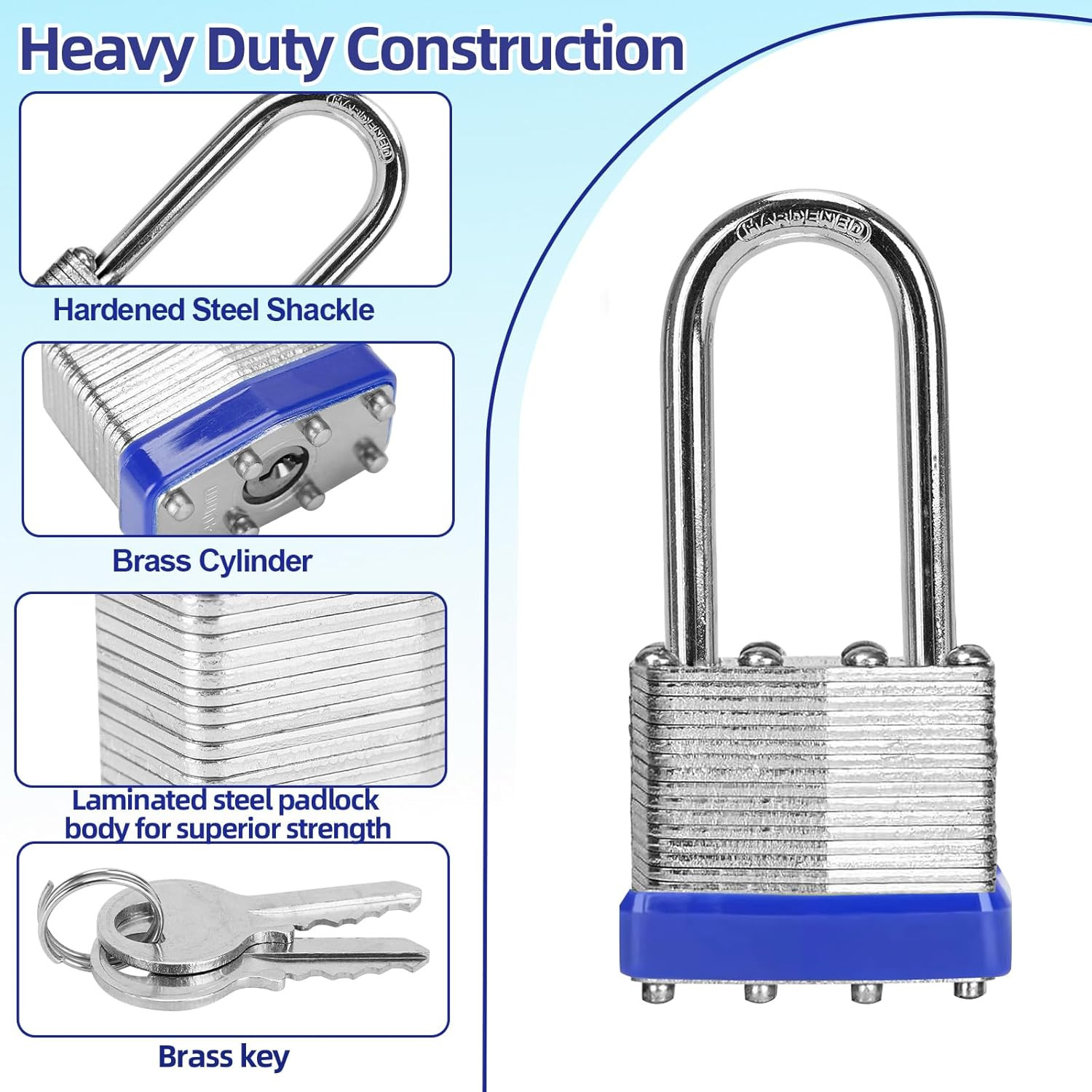 Padlocks with Same Key, 24 Pcs Laminated Keyed Padlock (1-9/16″, 40Mm), Keyed A