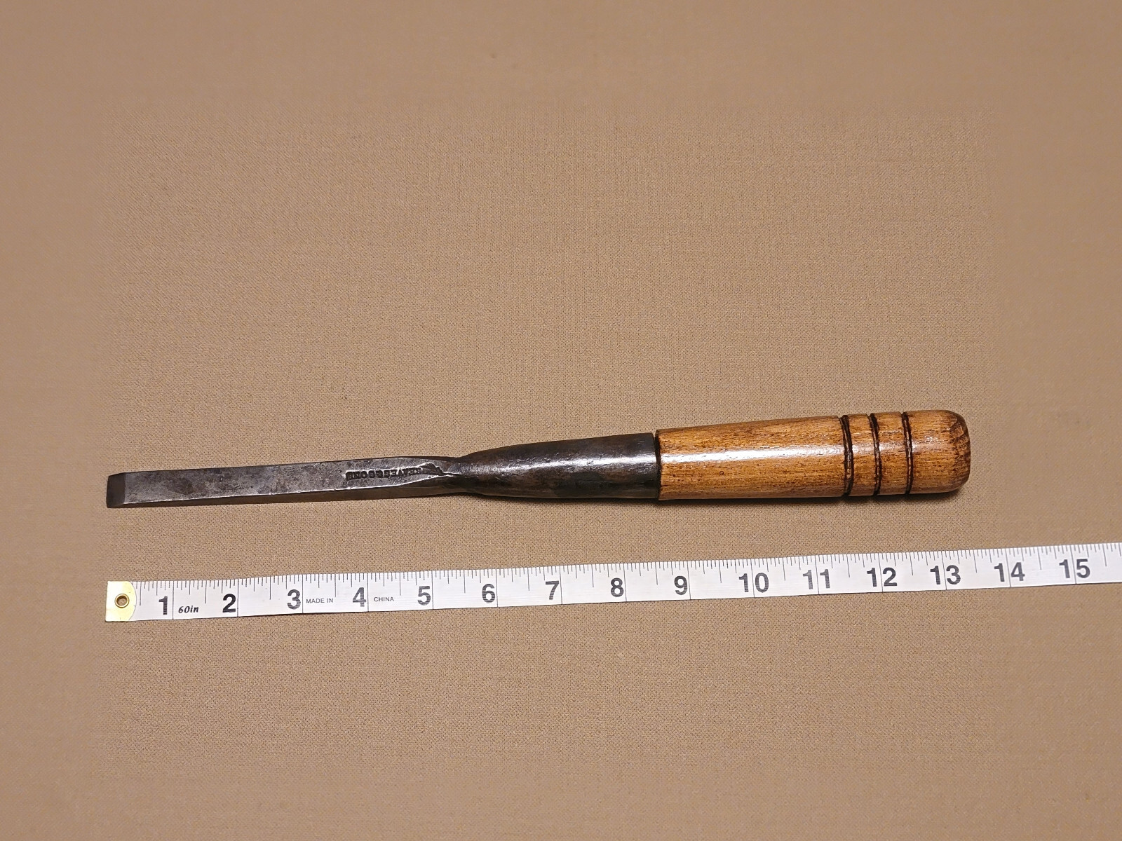 #5 1823 1850 Vtg W. Greaves & Sons 1/2” Straight Edge Framing Wood Chisel Tool
