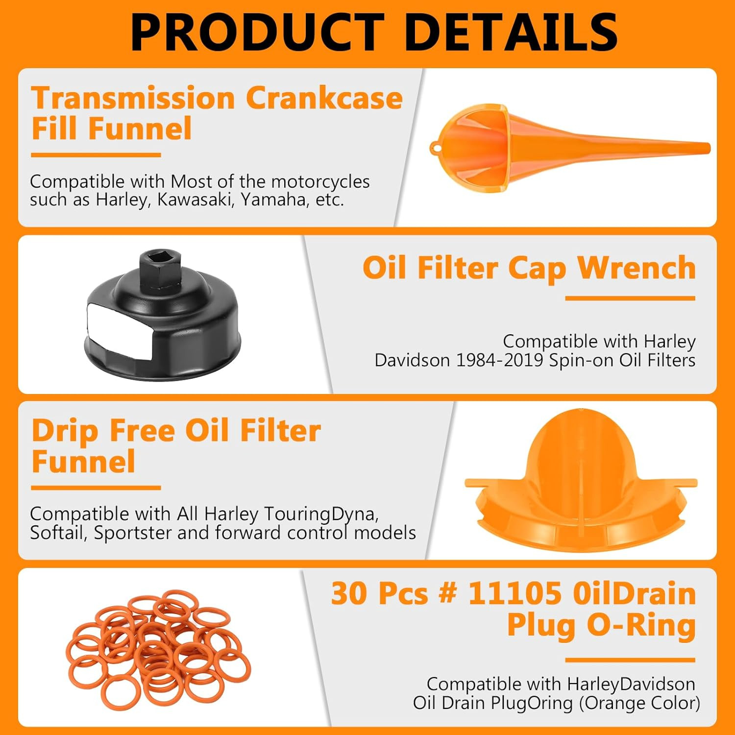 Oil Change Kit Compatible with Harley-Davidson Complete Motorcycle Oil Change T