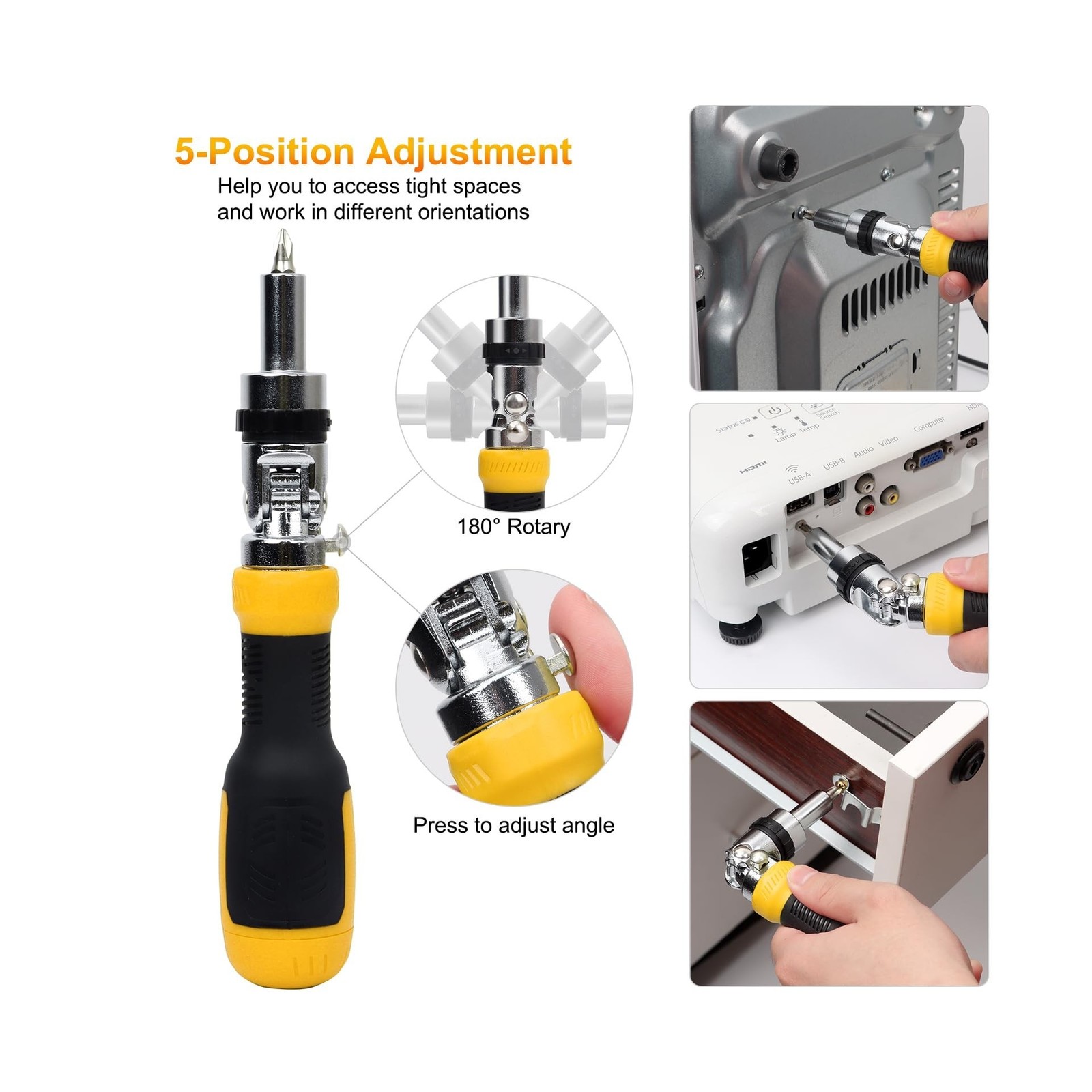 SHARDEN Ratcheting Multi Bit Screwdriver – 13-in-1 Tool Set, Flat Head/Square…