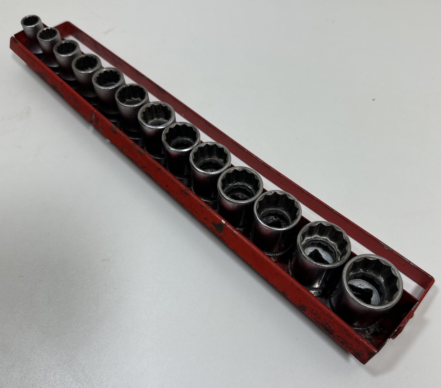 Vtg Indestro Super Metric 1/2 Drive Socket Set 13 Pc 10mm 22mm 12 Point COMPLETE