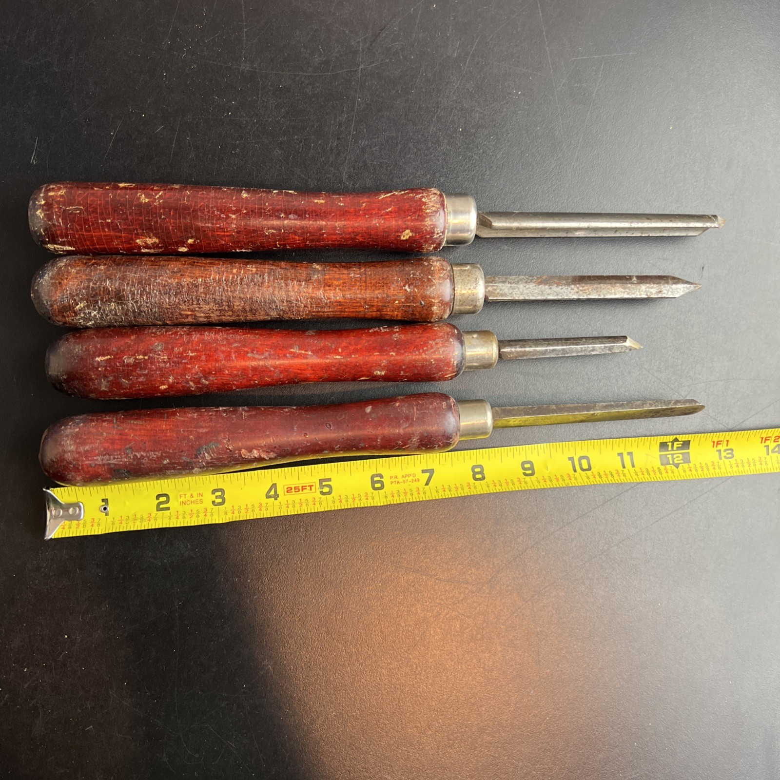 Vintage Craftsman Tools 4 Piece 12″ Wood Lathe Turning Tools 4 Different Styles