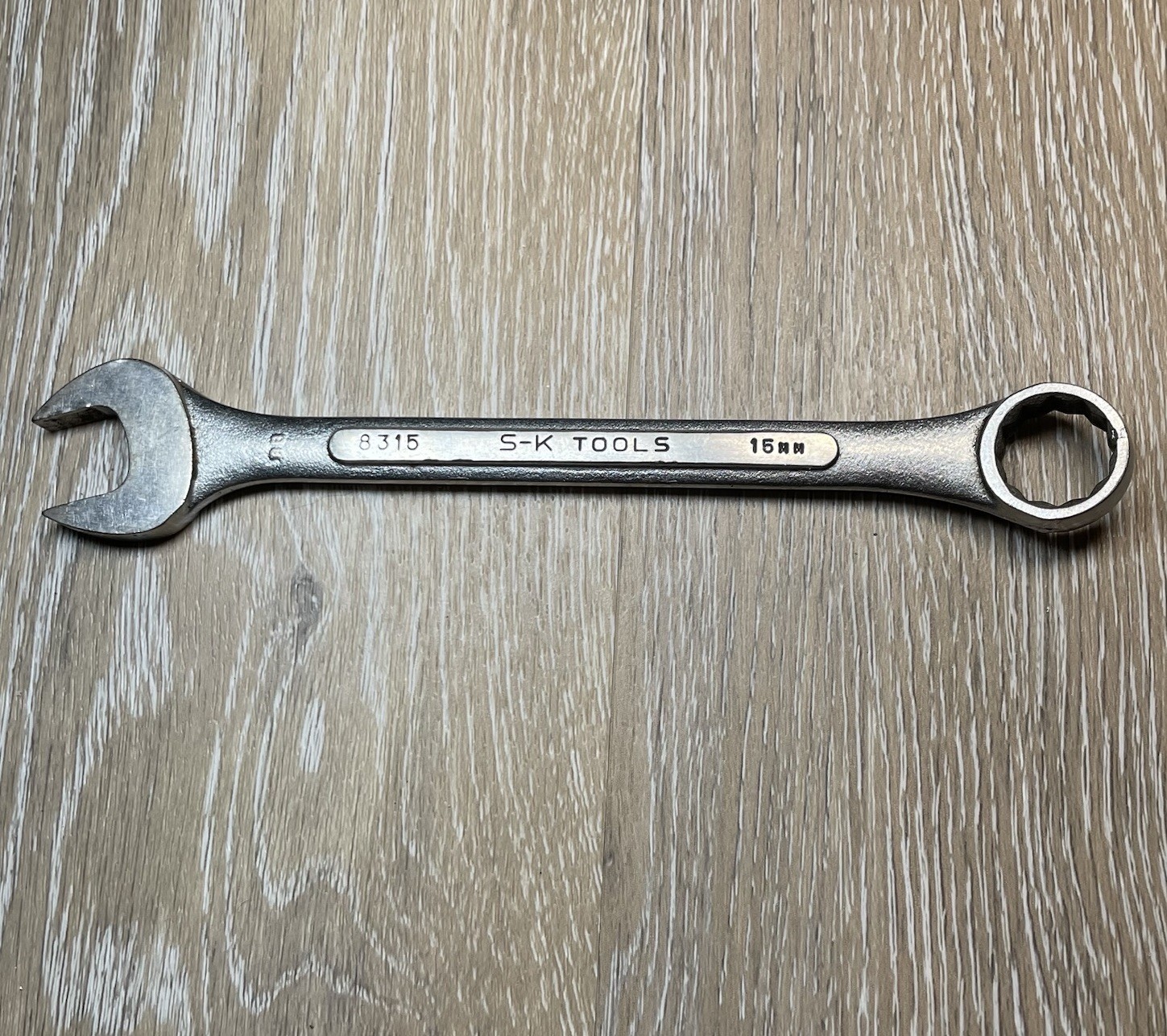 S-K Tools Combination Wrench 8315 USA Made 15mm 12 Point Forged Alloy