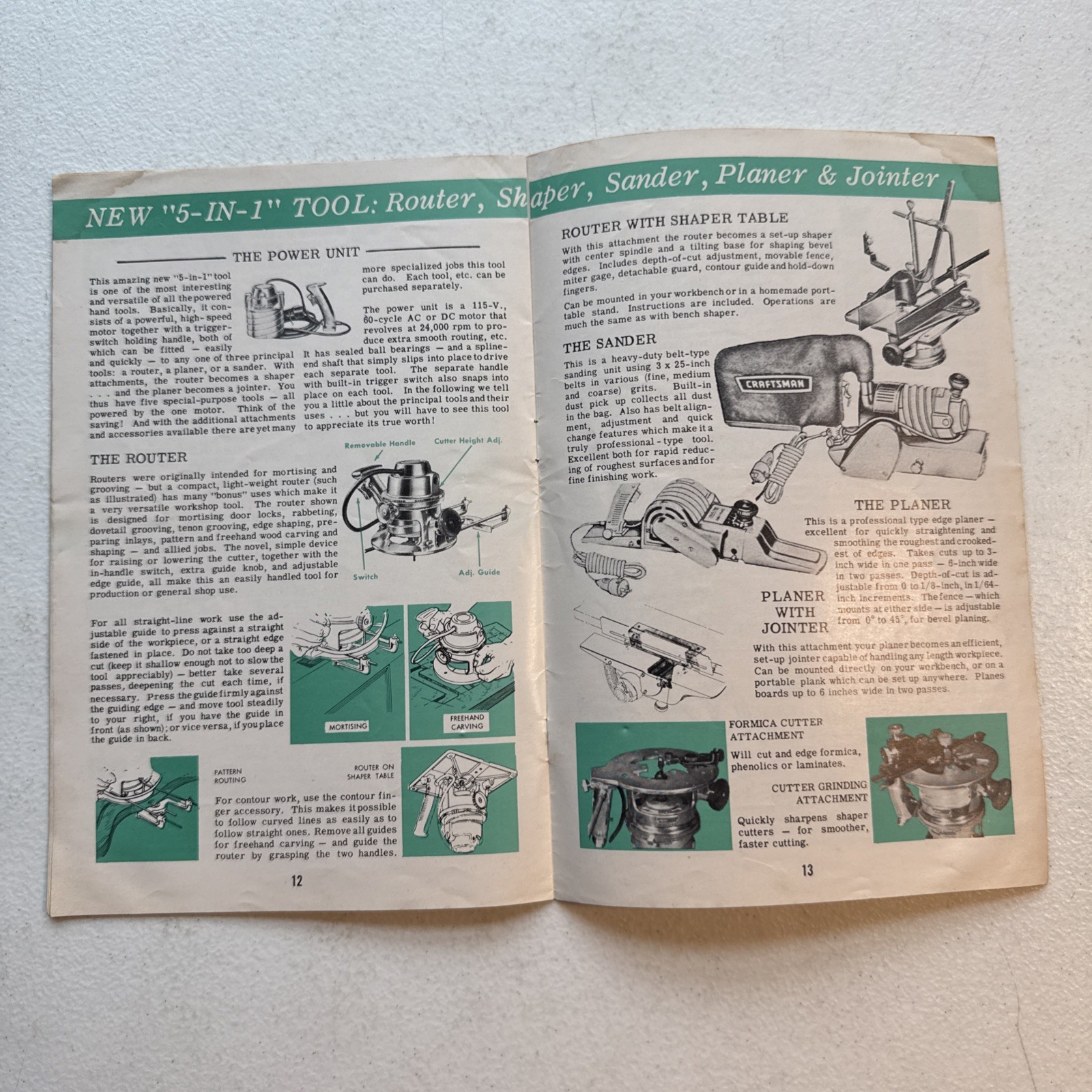 Vintage Craftsman Handbook 1959 Powered Hand Tools