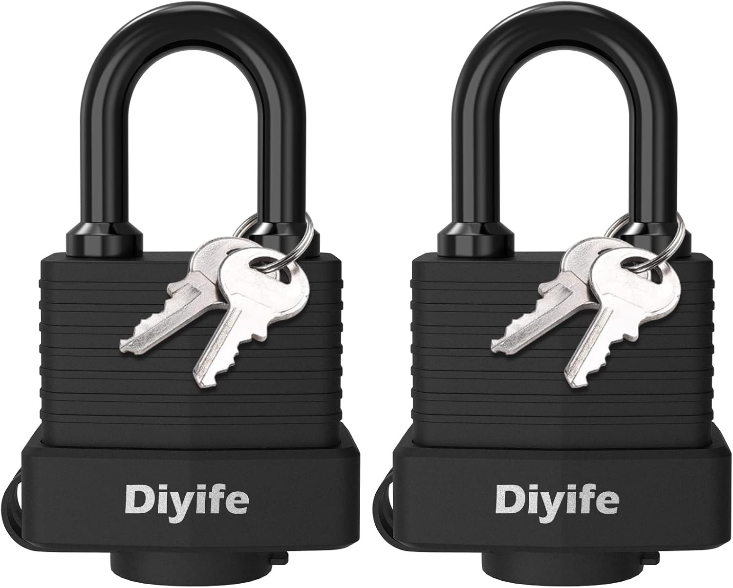 40mm Anticut Laminated Steel Padlocks – 2 Pack with Key Access, Indoor/Outdoor