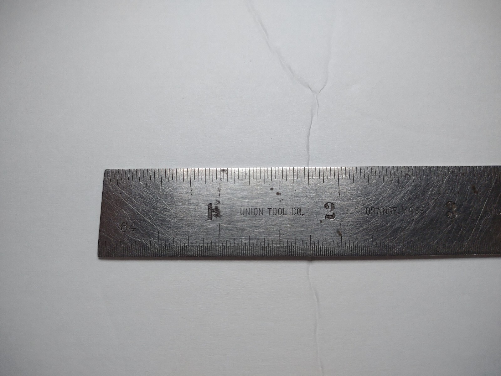 2 Vtg Union Tool Company 6″ Tempered Steel Ruler Square Orange, Mass USA A8A