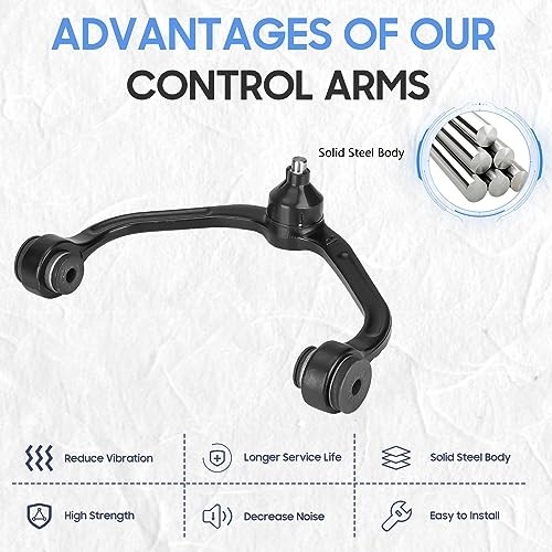 Front Upper Control Arms w/Ball Joints + Tie Rods Sway Bars Suspension Kit