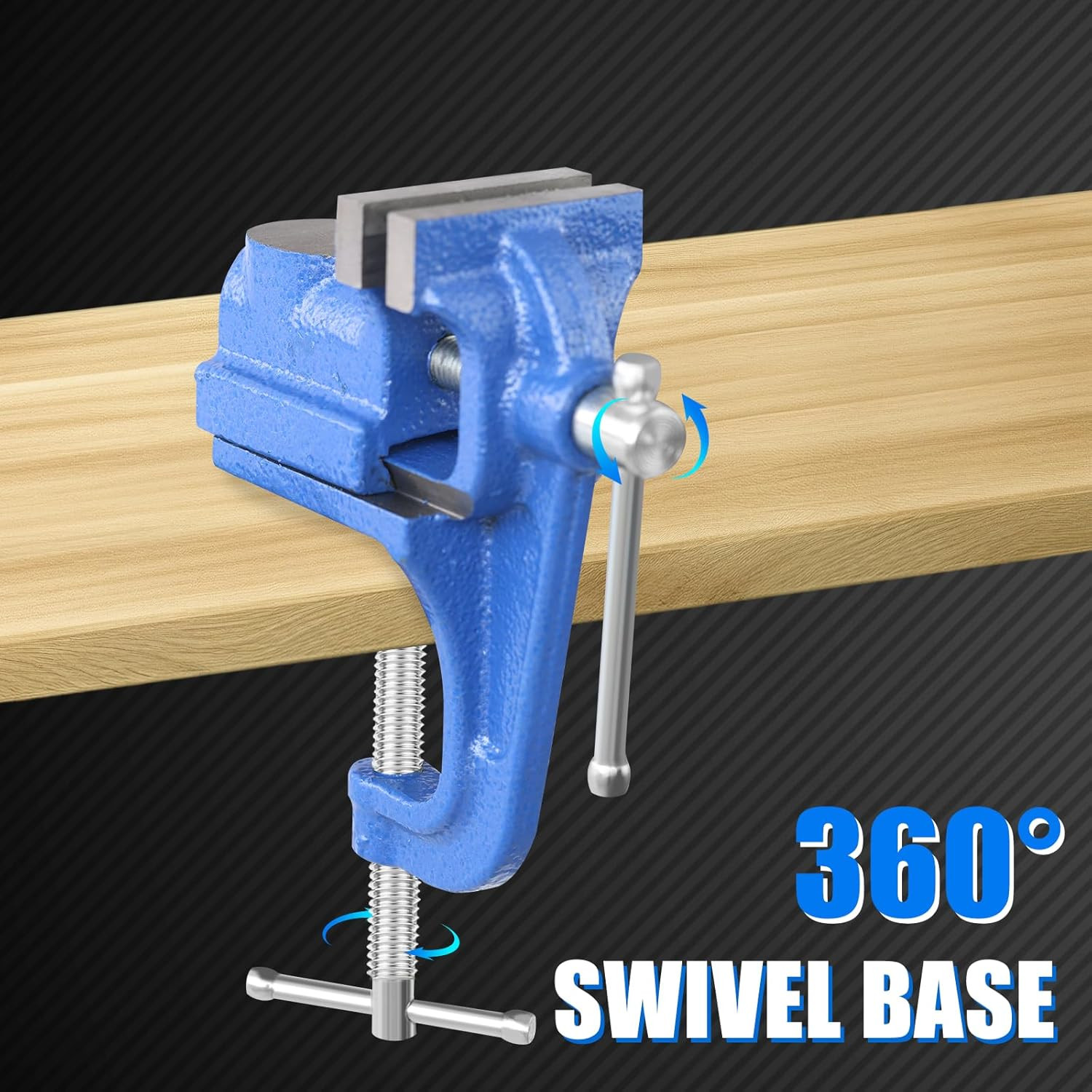 2” Gray Cast Iron Mini Table Clamp Bench Vise | 2” Mini Vise with 1.8” Table Cla