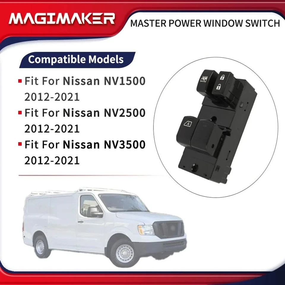 Driver Door Power Master Window Switch 25401-1PA0C Compatible with Nissan NV1500