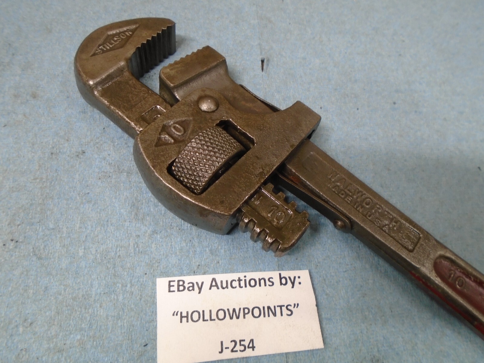 Walworth Stillson vintage Pipe Wrench 10″ Size w/ 2″ Cap. Good Jaws J254