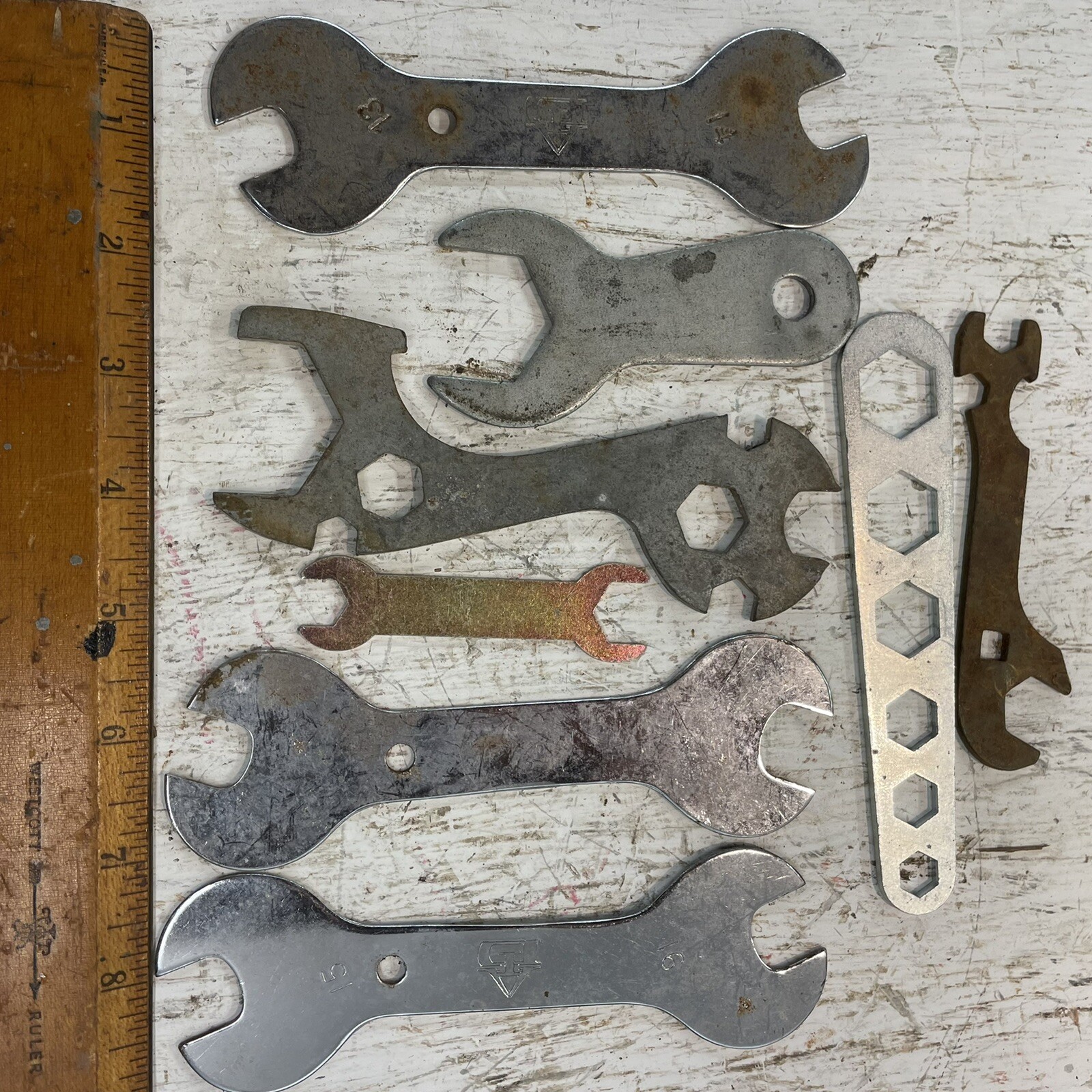 Vintage stamped steel torch welding bottle wrench ASSORTMENT